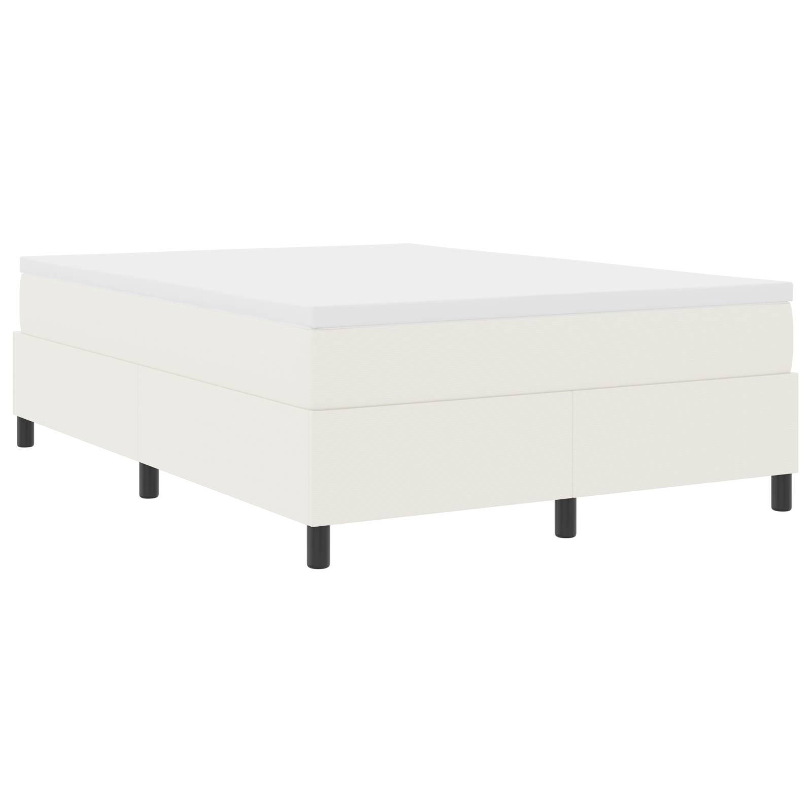 vidaXL Boxspringbett mit Matratze, Creme, 160 x 200 cm, Cordstoff