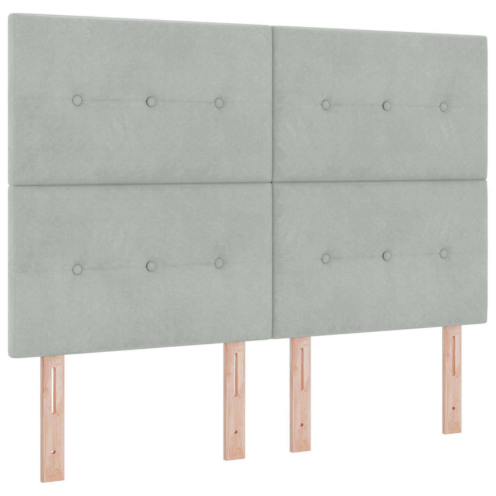 vidaXL Boxspringbett mit Matratze Hellgrau 160x200 cm Samt