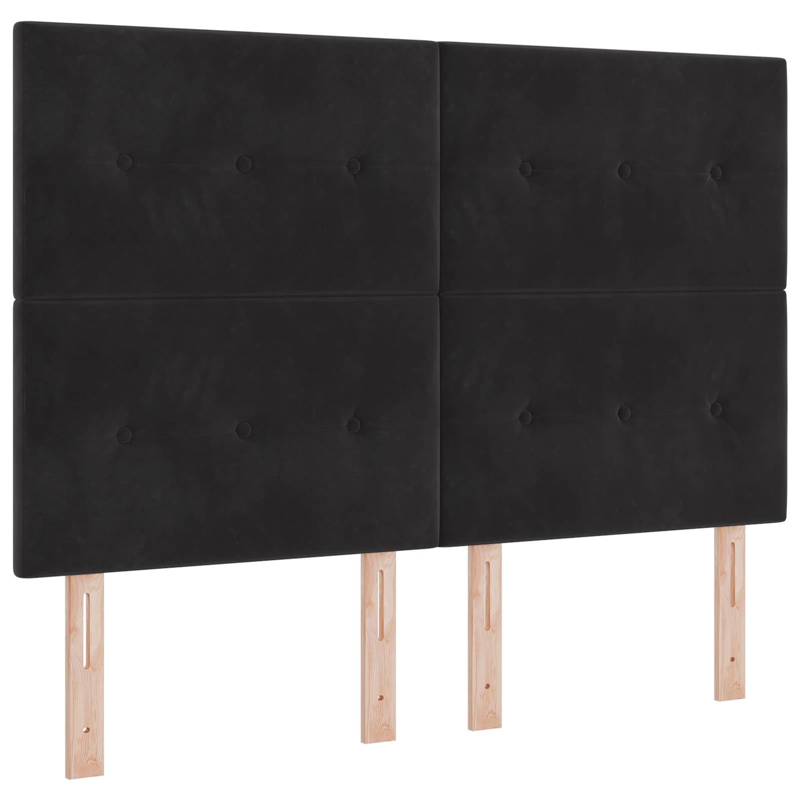 vidaXL LED Kopfteil Schwarz 80 cm Samt