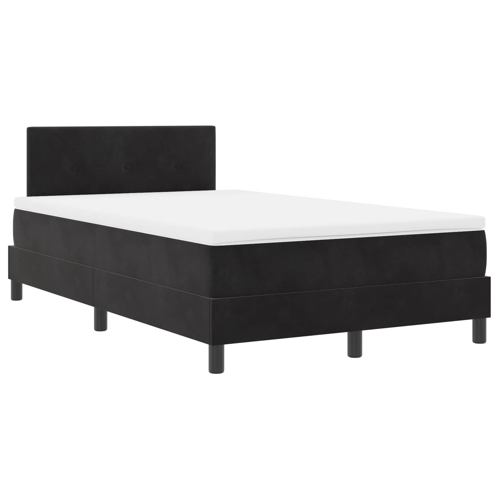 vidaXL Boxspringbett mit Matratze Schwarz Samt