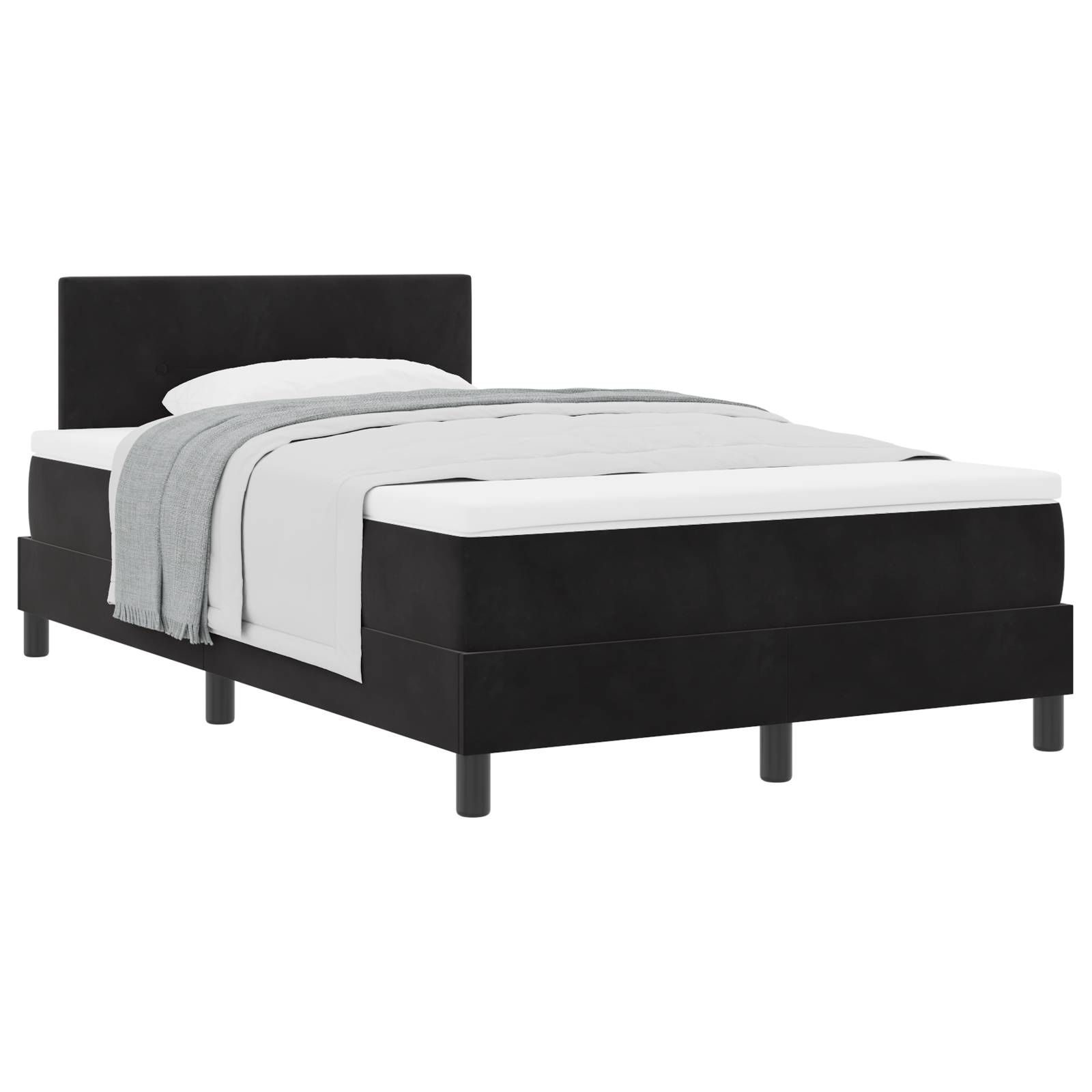vidaXL Boxspringbett mit Matratze Schwarz Samt