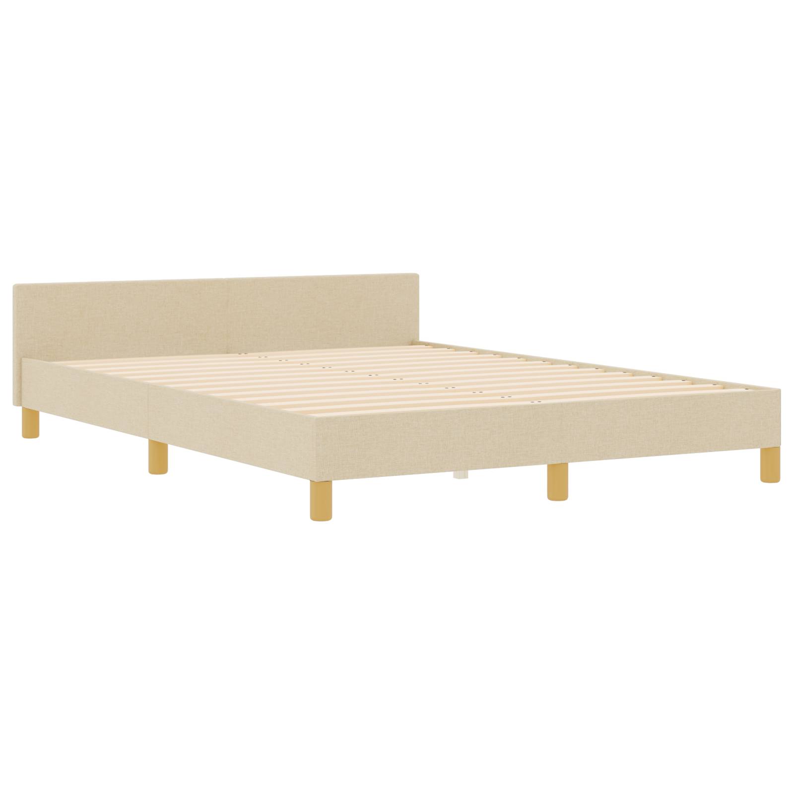 vidaXL Bettgestell Creme 160x200 cm Stoff