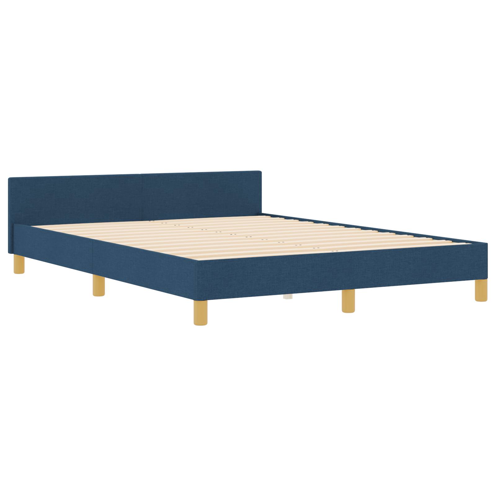 vidaXL Bettgestell Blau Stoff 140x200 cm