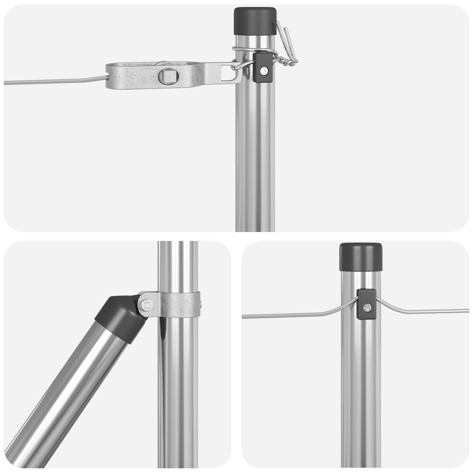 vidaXL Zaunpfosten 7 Stk. Ø32 mm 80 cm Verzinkter Stahl