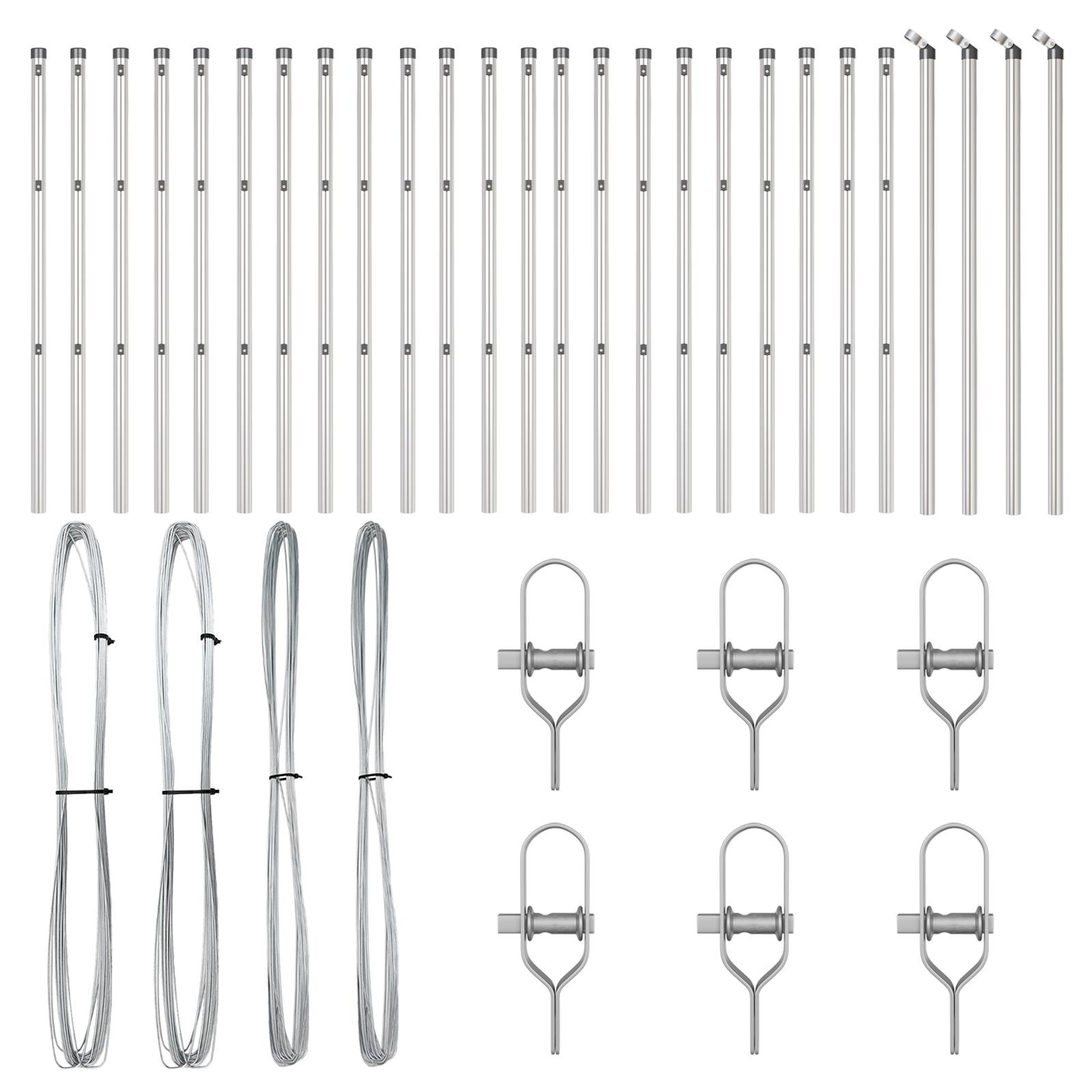 vidaXL Zaunpfosten 26 Stk. Ø32 mm 80 cm Verzinkter Stahl
