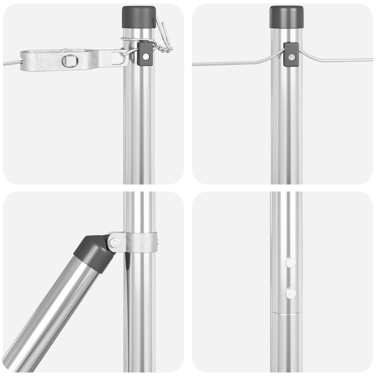 vidaXL Zaunpfosten 7 Stk. Ø32 mm 170 cm Verzinkter Stahl