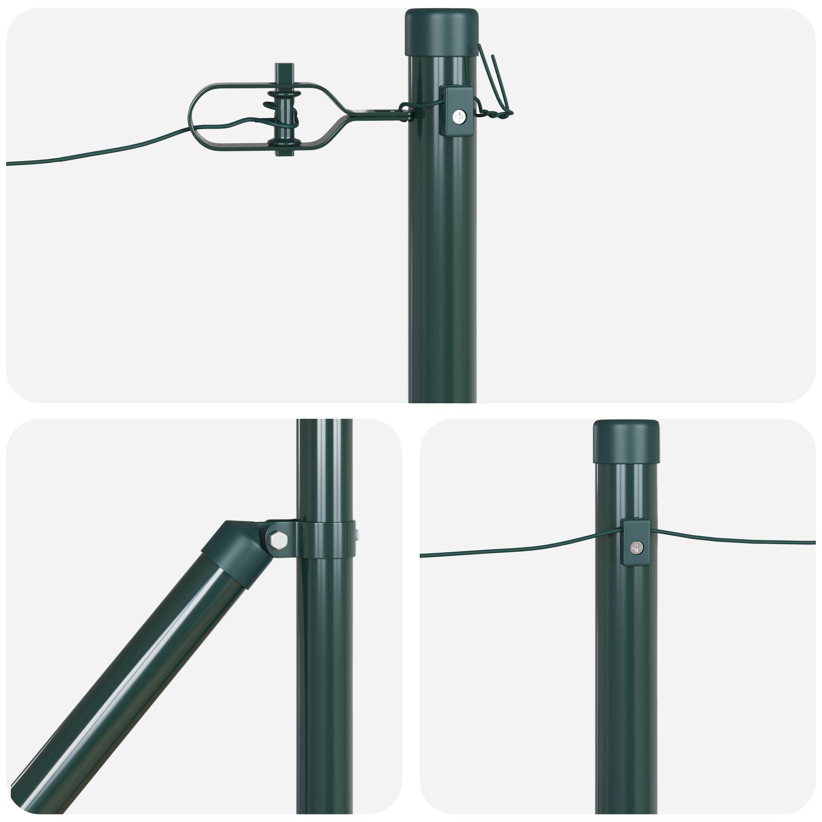 vidaXL Zaunpfosten mit Spitzen 26 Stk. Ø32 mm 80 cm Verzinkter Stahl