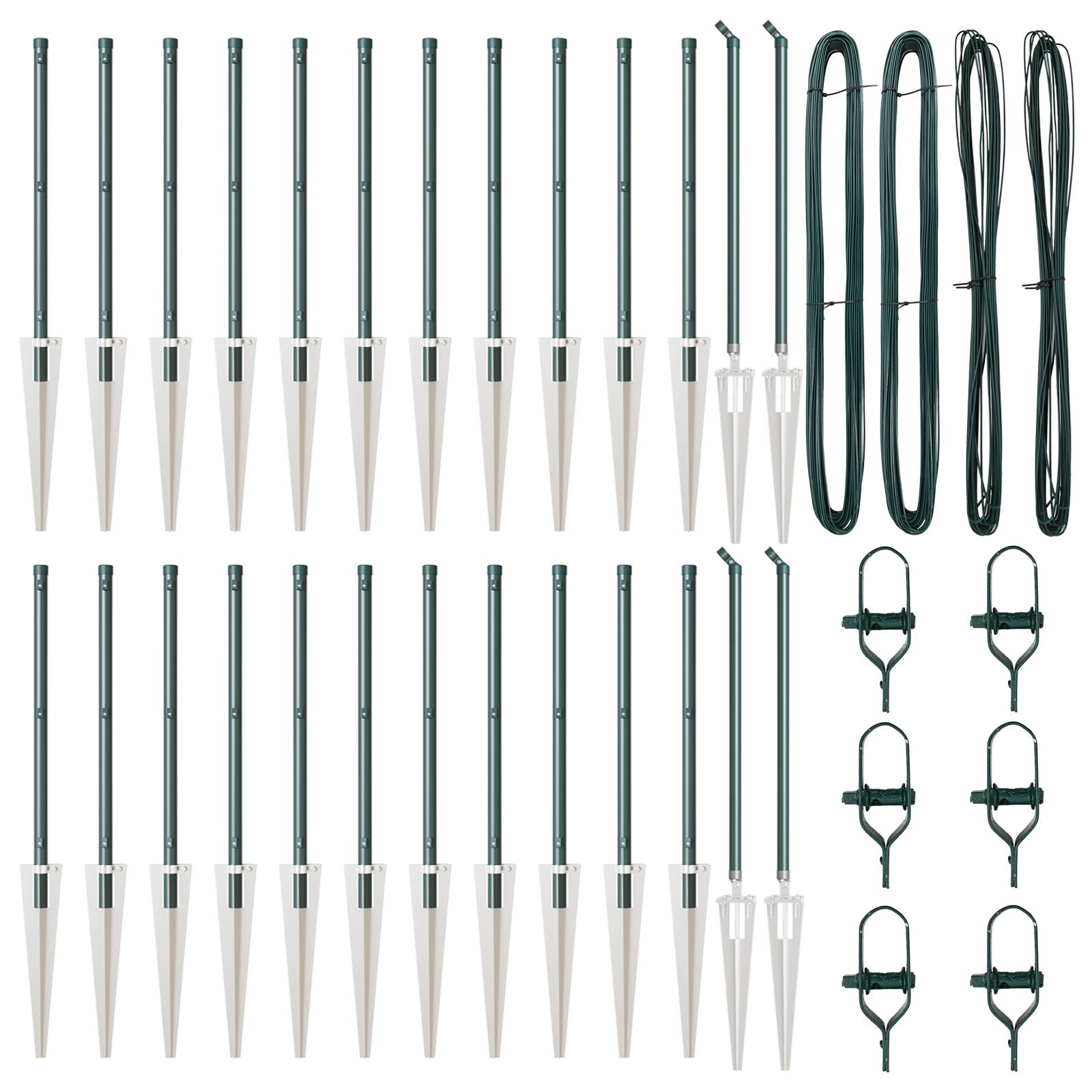 vidaXL Zaunpfosten mit Spitzen 26 Stk. Ø32 mm 60 cm Verzinkter Stahl