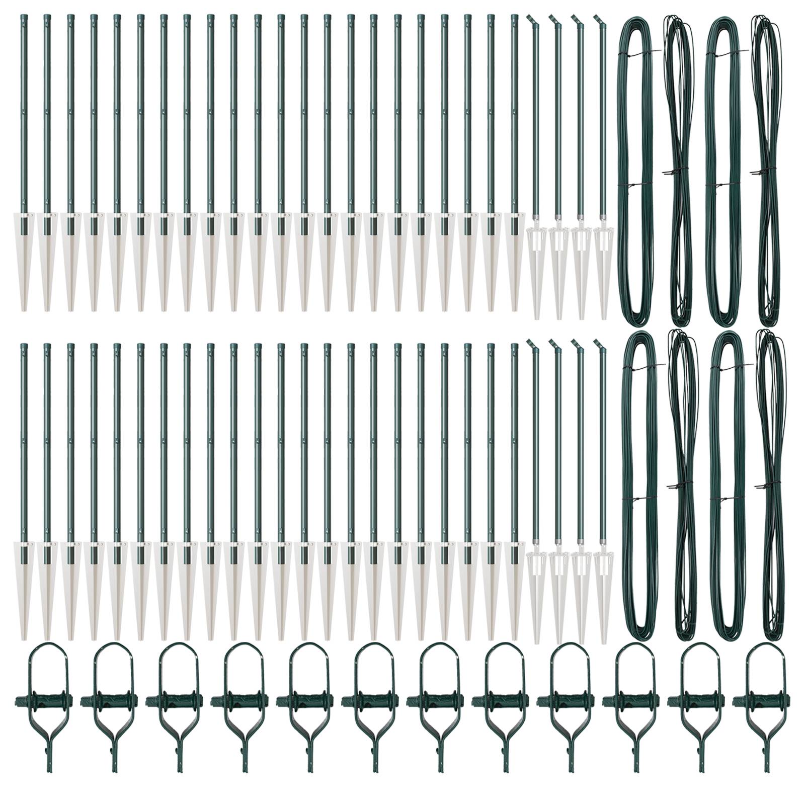 vidaXL Zaunpfosten mit Spitzen 52 Stk. Ø32 mm 80 cm Verzinkter Stahl
