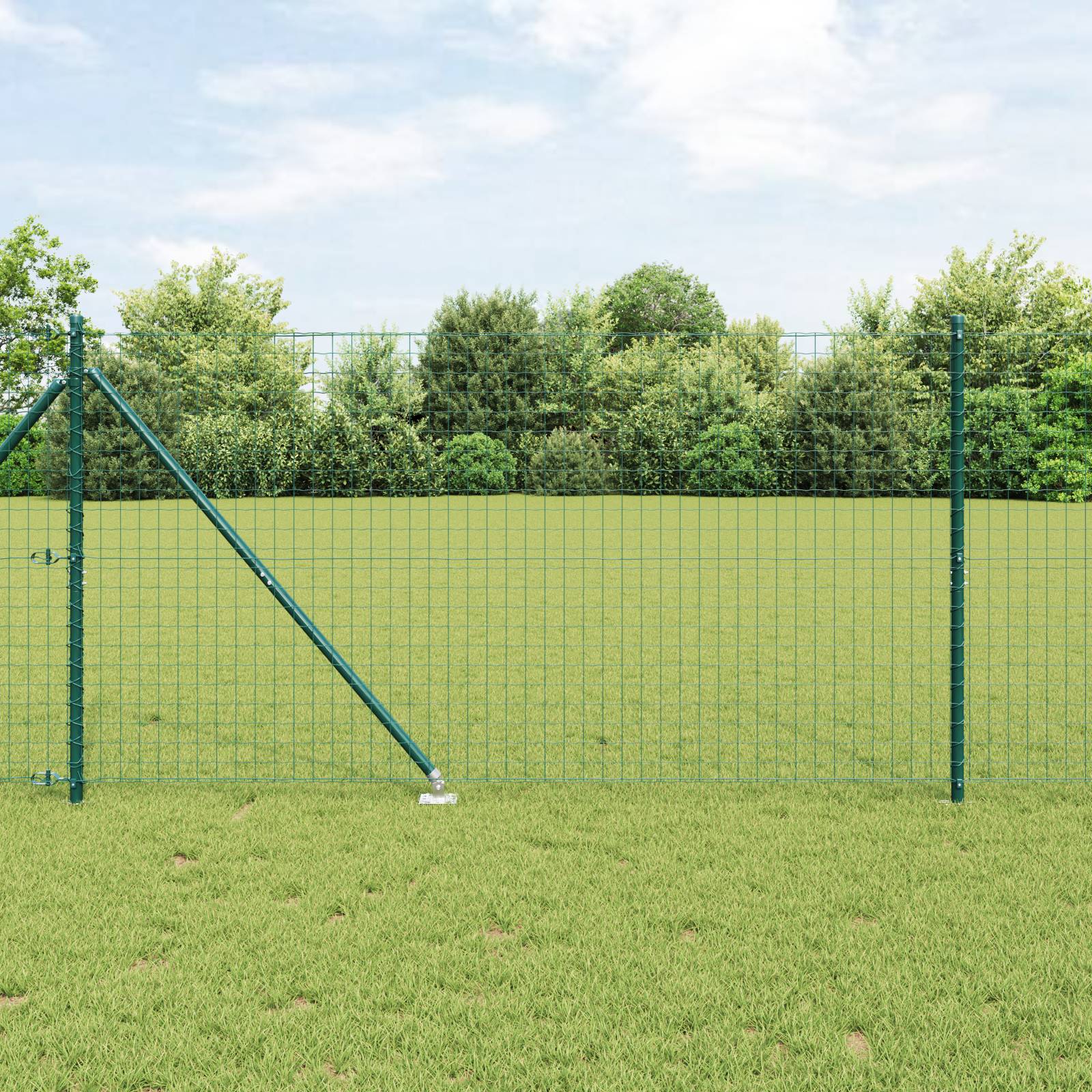 vidaXL Zaunpfähle mit Spitzen 13 Stk. Ø32 mm 160 cm Verzinkter Stahl