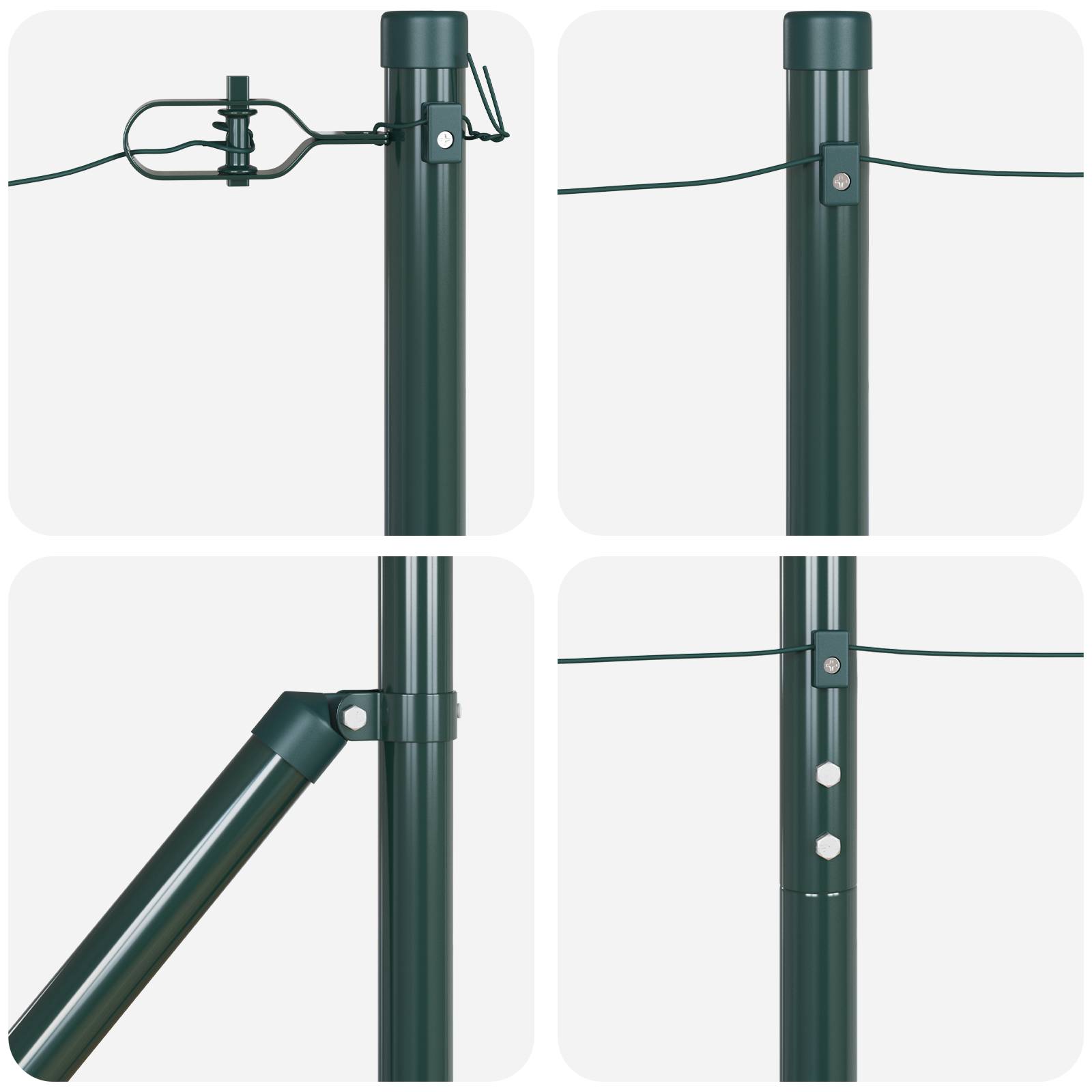 vidaXL Zaunpfähle mit Spitzen 13 Stk. Ø32 mm 160 cm Verzinkter Stahl