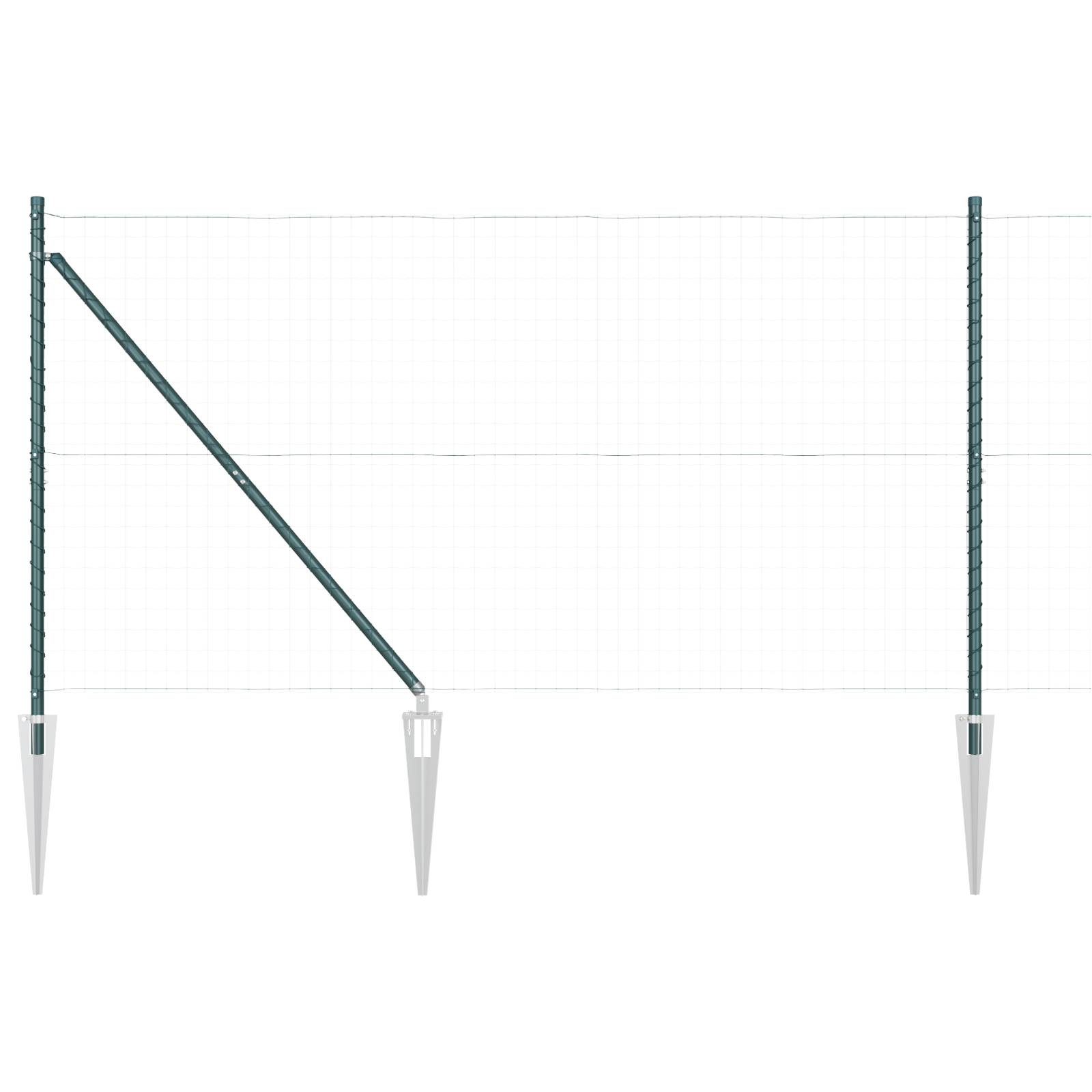 vidaXL Zaunpfähle mit Spitzen 13 Stk. Ø32 mm 160 cm Verzinkter Stahl