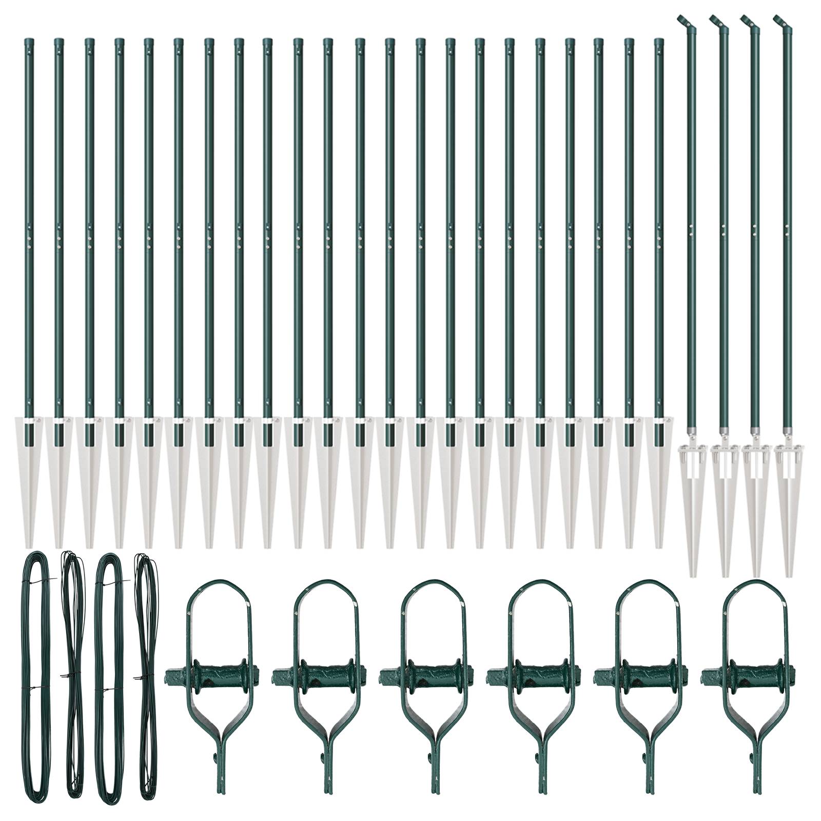 vidaXL Zaunpfosten mit Spitzen 26 Stk. Ø32 mm 160 cm Verzinkter Stahl