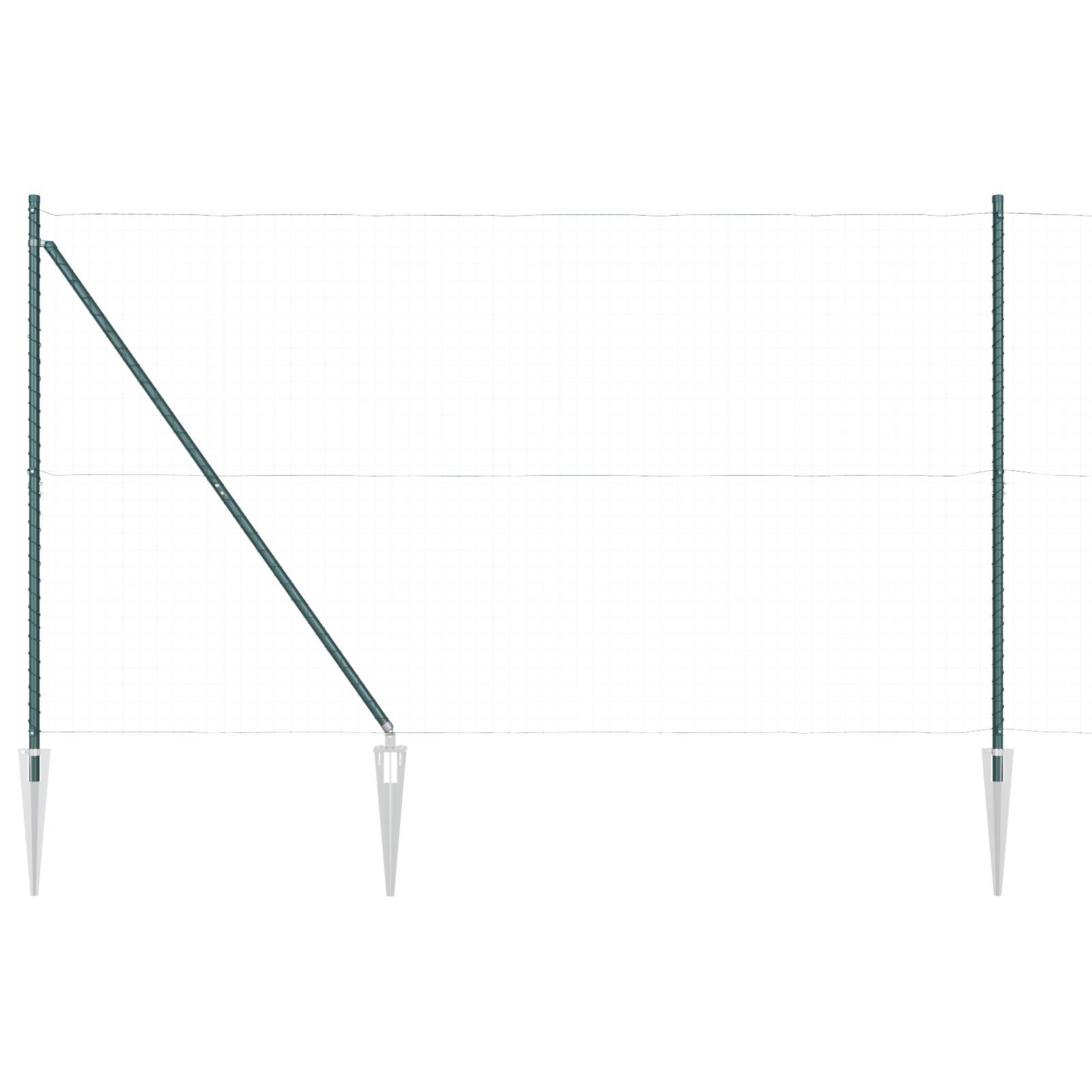 vidaXL Zaunpfosten mit Spitzen 26 Stk. Ø32 mm 180 cm Verzinkter Stahl