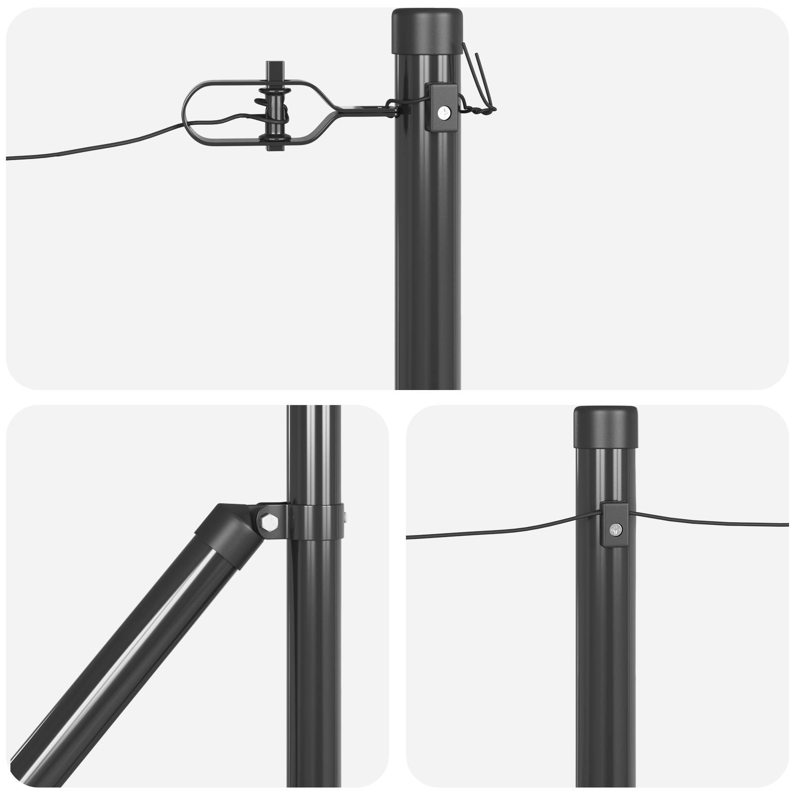 vidaXL Zaunpfosten mit Spitzen 26 Stk. Ø32 mm 60 cm Verzinkter Stahl