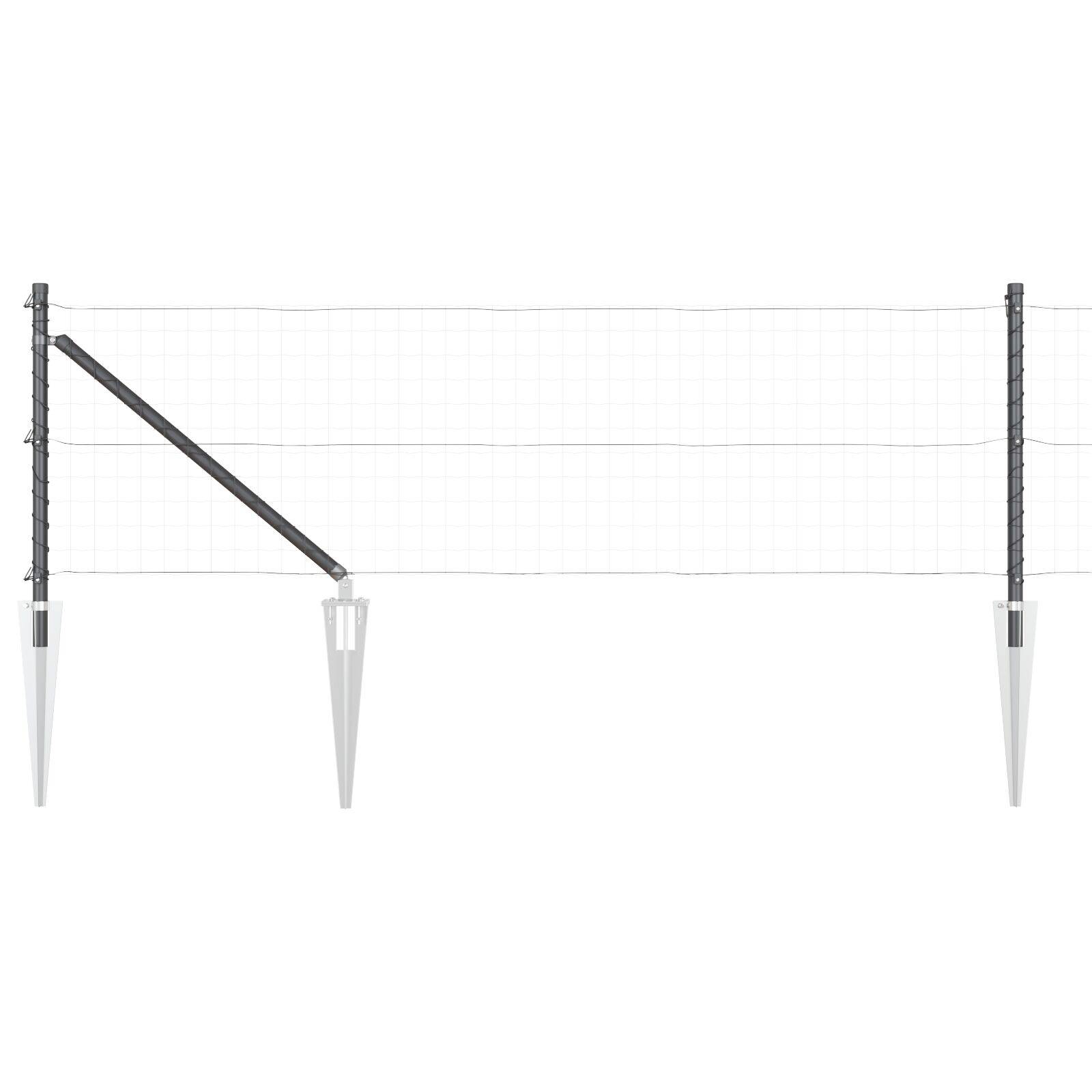vidaXL Zaunpfosten mit Spitze 26 Stück Ø32 mm 100 cm Verzinkter Stahl
