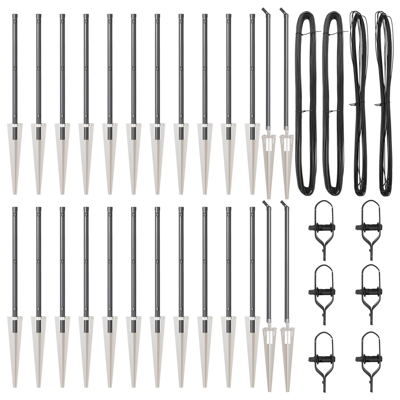 vidaXL Zaunpfosten mit Spitzen 26 Stk. Ø32 mm 60 cm Verzinkter Stahl