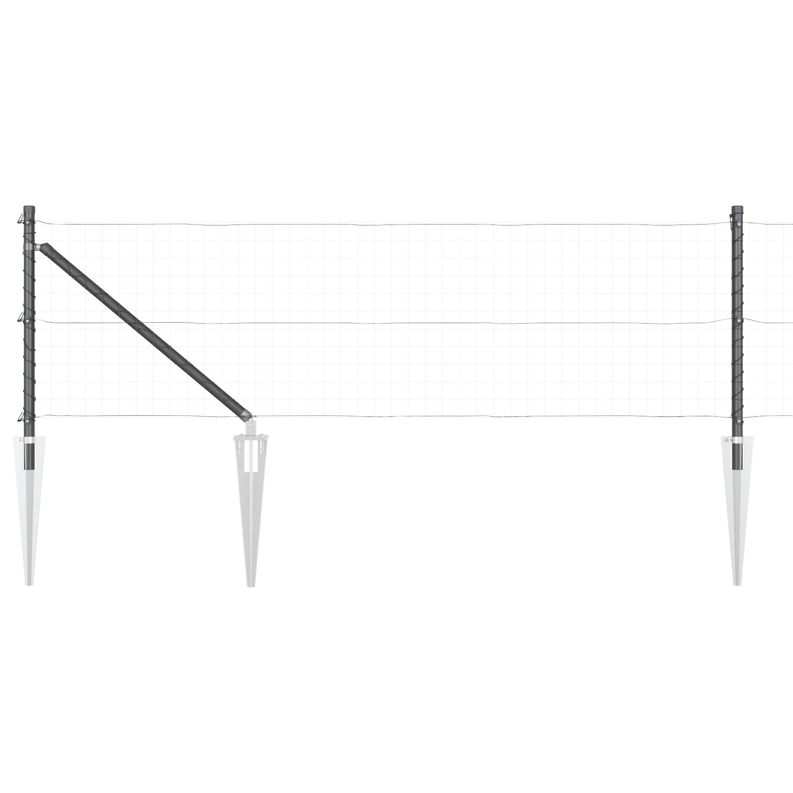 vidaXL Zaunpfosten mit Spitzen 26 Stk. Ø32 mm 60 cm Verzinkter Stahl