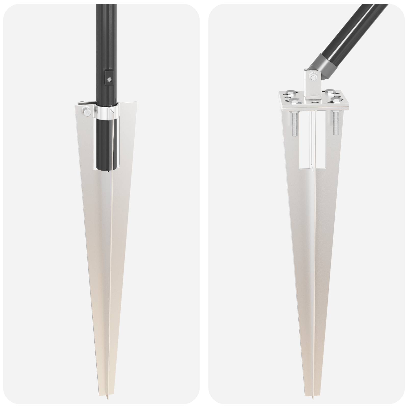 vidaXL Zaunpfosten mit Spitzen 52 Stk. Ø32 mm 140 cm Verzinkter Stahl