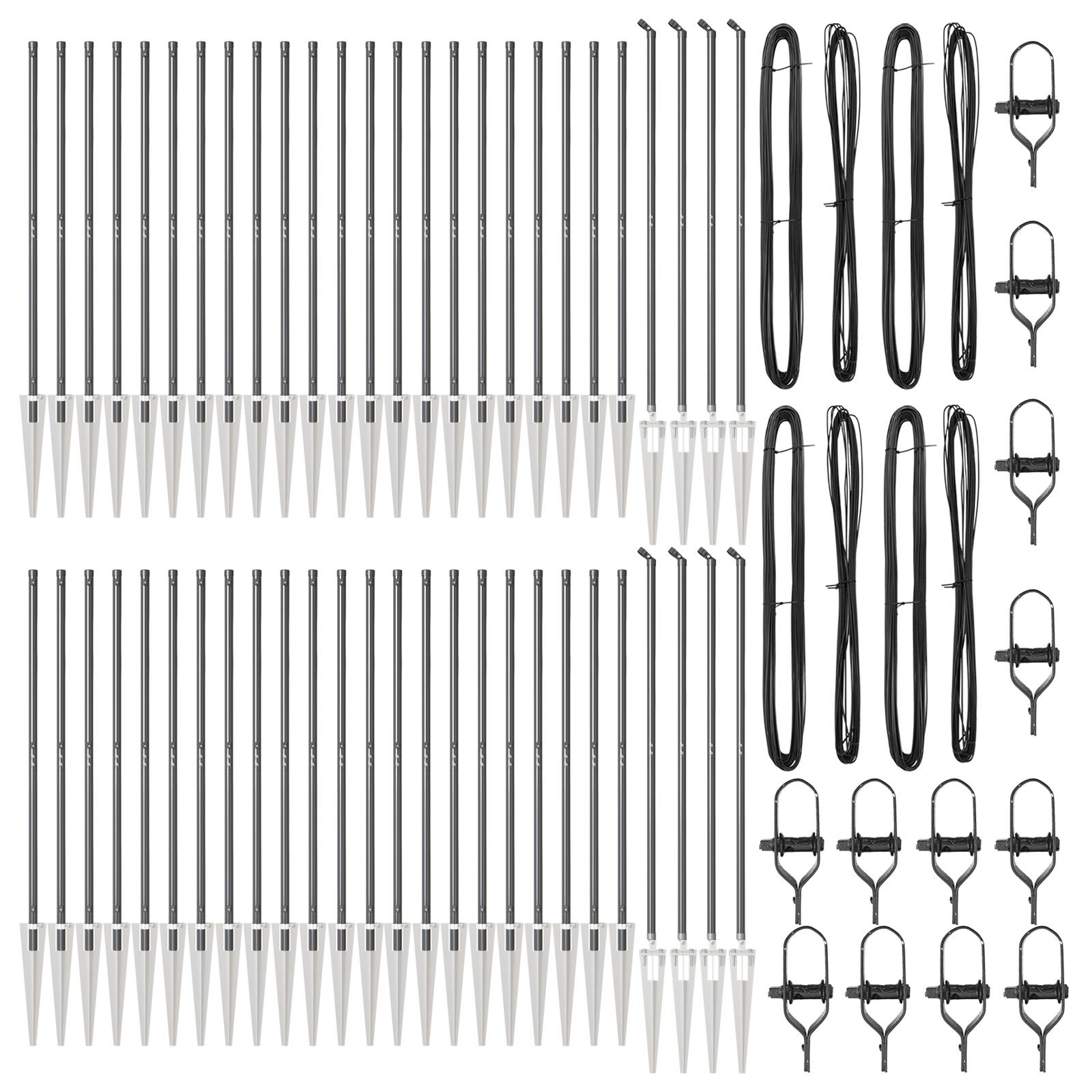 vidaXL Zaunpfosten mit Spitzen 52 Stk. Ø32 mm 140 cm Verzinkter Stahl