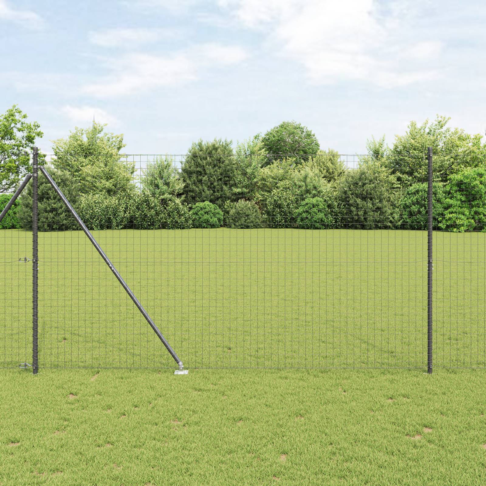 vidaXL Zaunpfosten mit Spitzen 52 Stk. Ø32 mm 170 cm Verzinkter Stahl