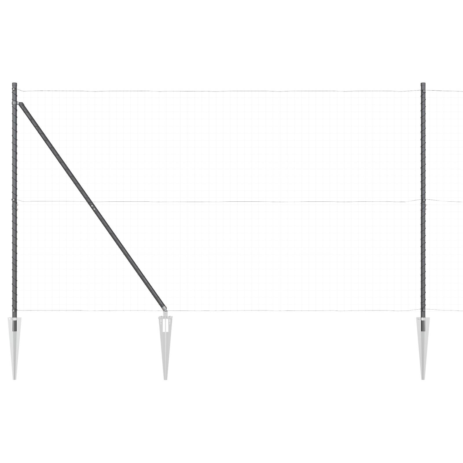 vidaXL Zaunpfosten mit Spitzen 26 Stk. Ø32 mm 170 cm Verzinkter Stahl