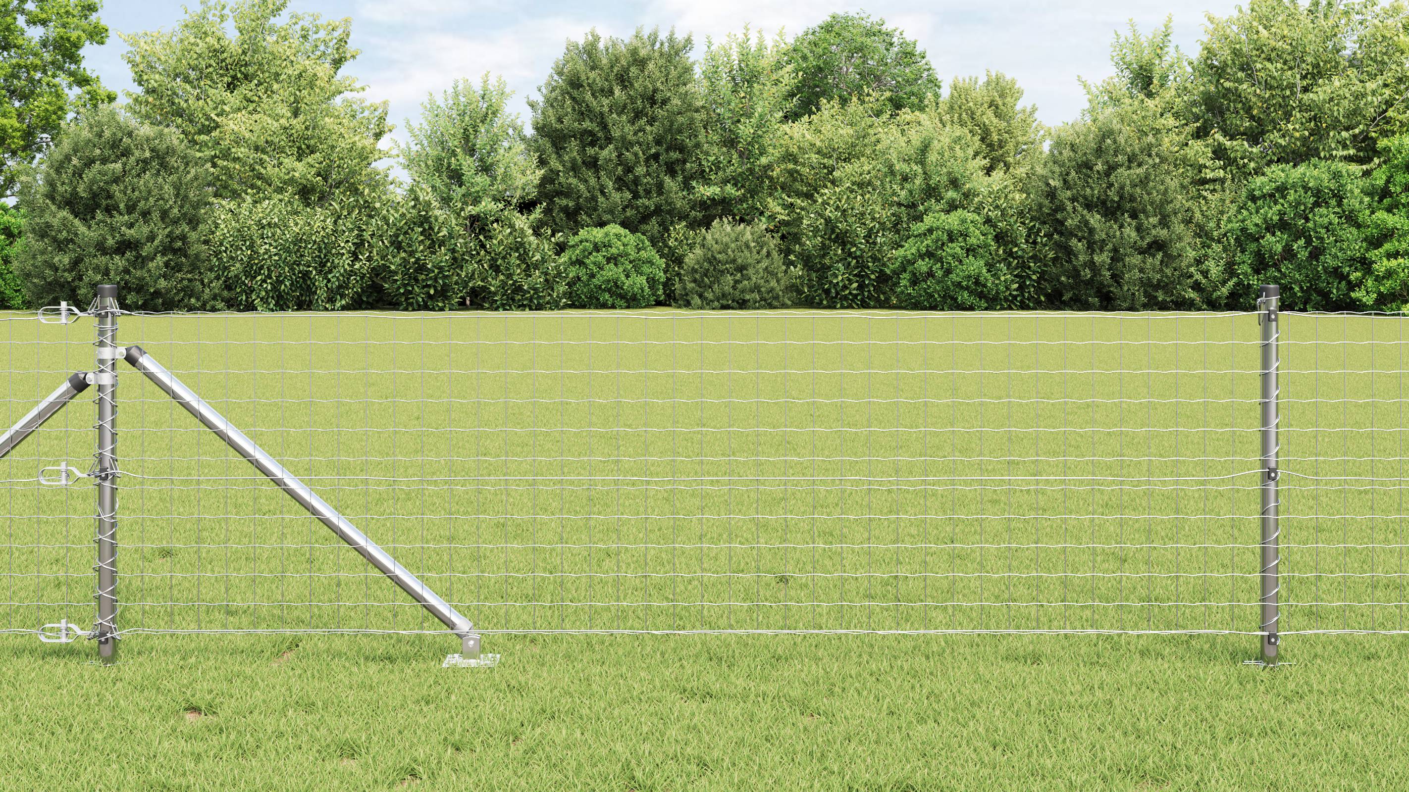 vidaXL Euro Zaun mit 7 Stachelpfosten 0,4x10 m Verzinkter Stahl