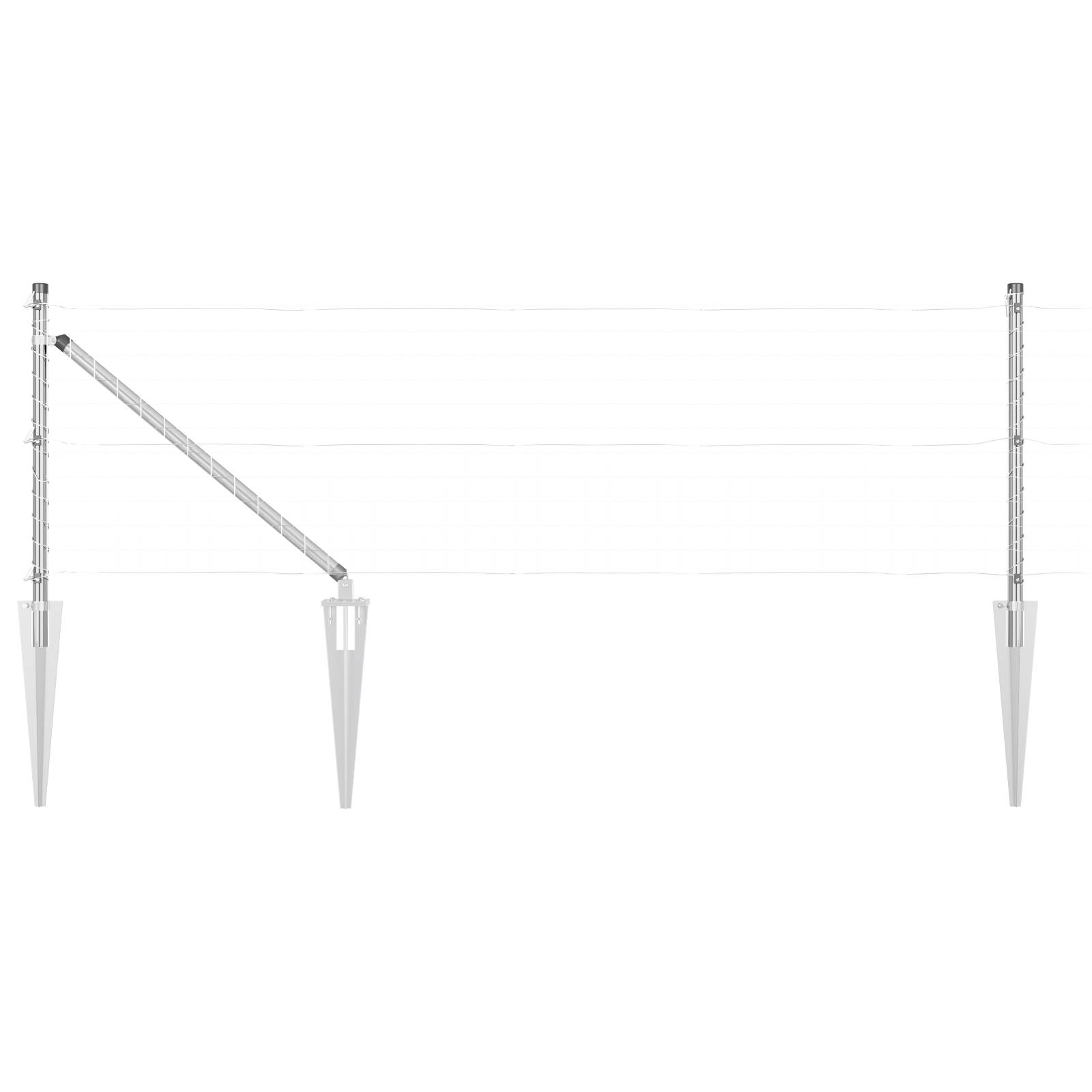 vidaXL Zaunpfosten mit Spitzen 52 Stk. Ø32 mm 60 cm Verzinkter Stahl