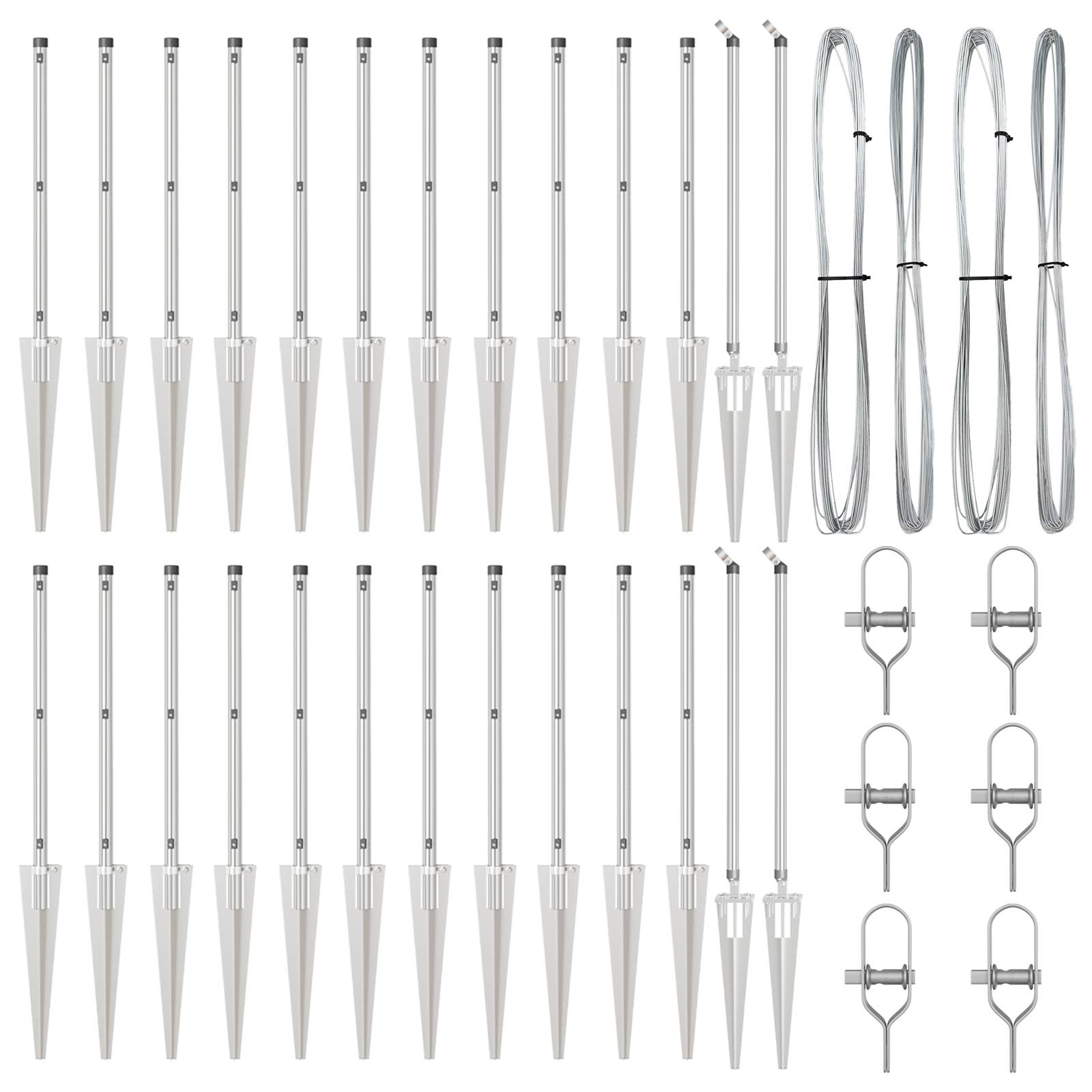 vidaXL Zaunpfosten mit Spitzen 26 Stk. Ø32 mm 80 cm Verzinkter Stahl