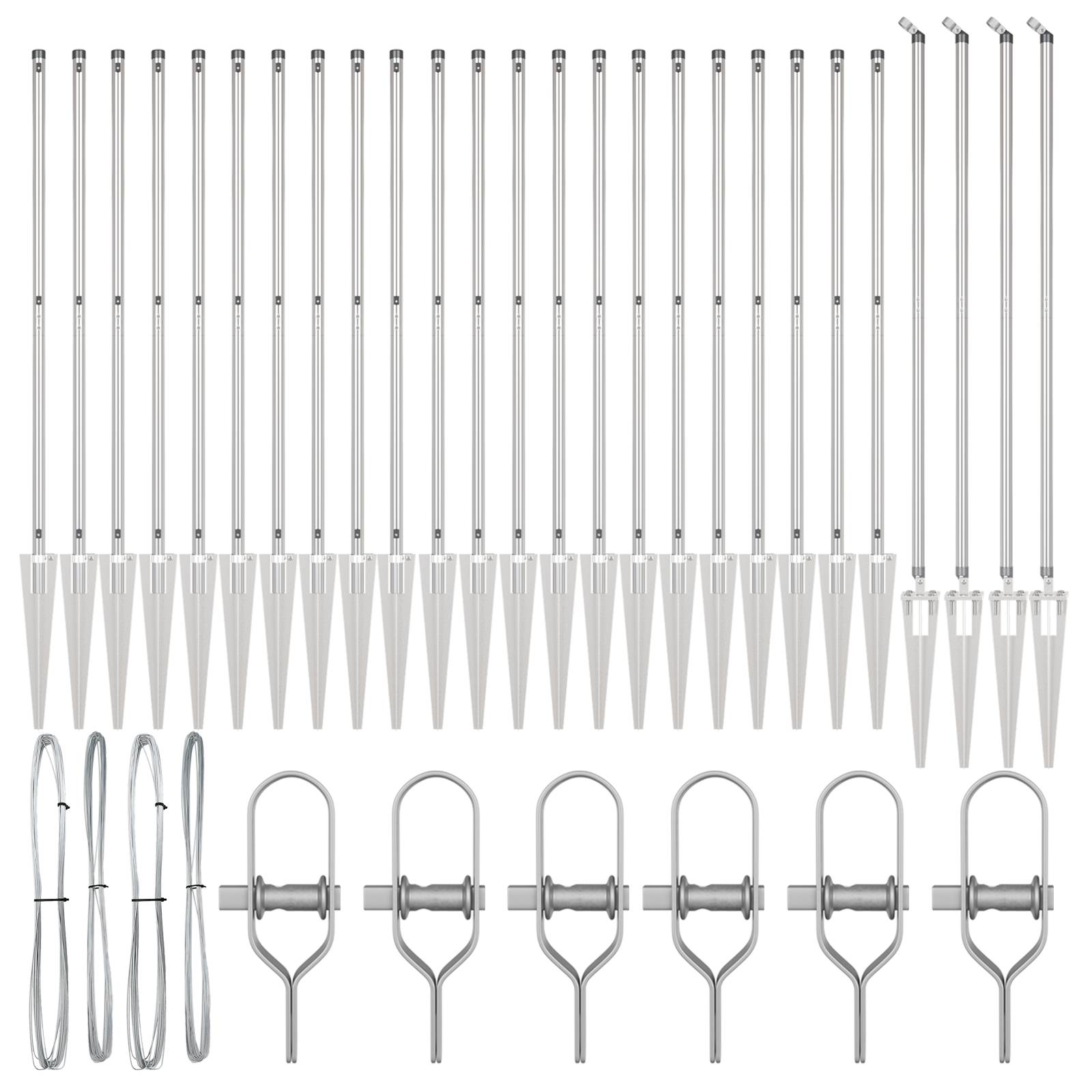 vidaXL Zaunpfosten mit Spitzen 26 Stk. Ø32 mm 180 cm Verzinkter Stahl