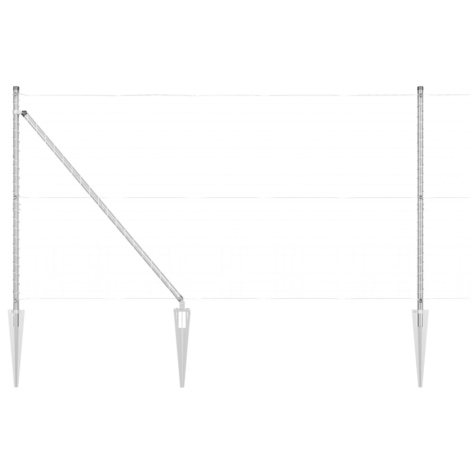 vidaXL Zaunpfosten mit Spitzen 26 Stk. Ø32 mm 160 cm Verzinkter Stahl