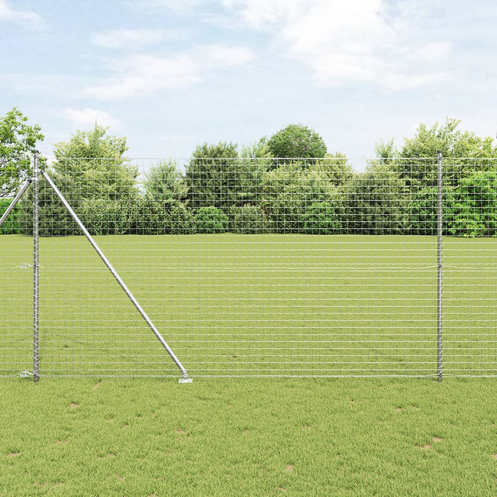 vidaXL Zaunpfosten mit Spitzen 52 Stk. Ø32 mm 170 cm Verzinkter Stahl
