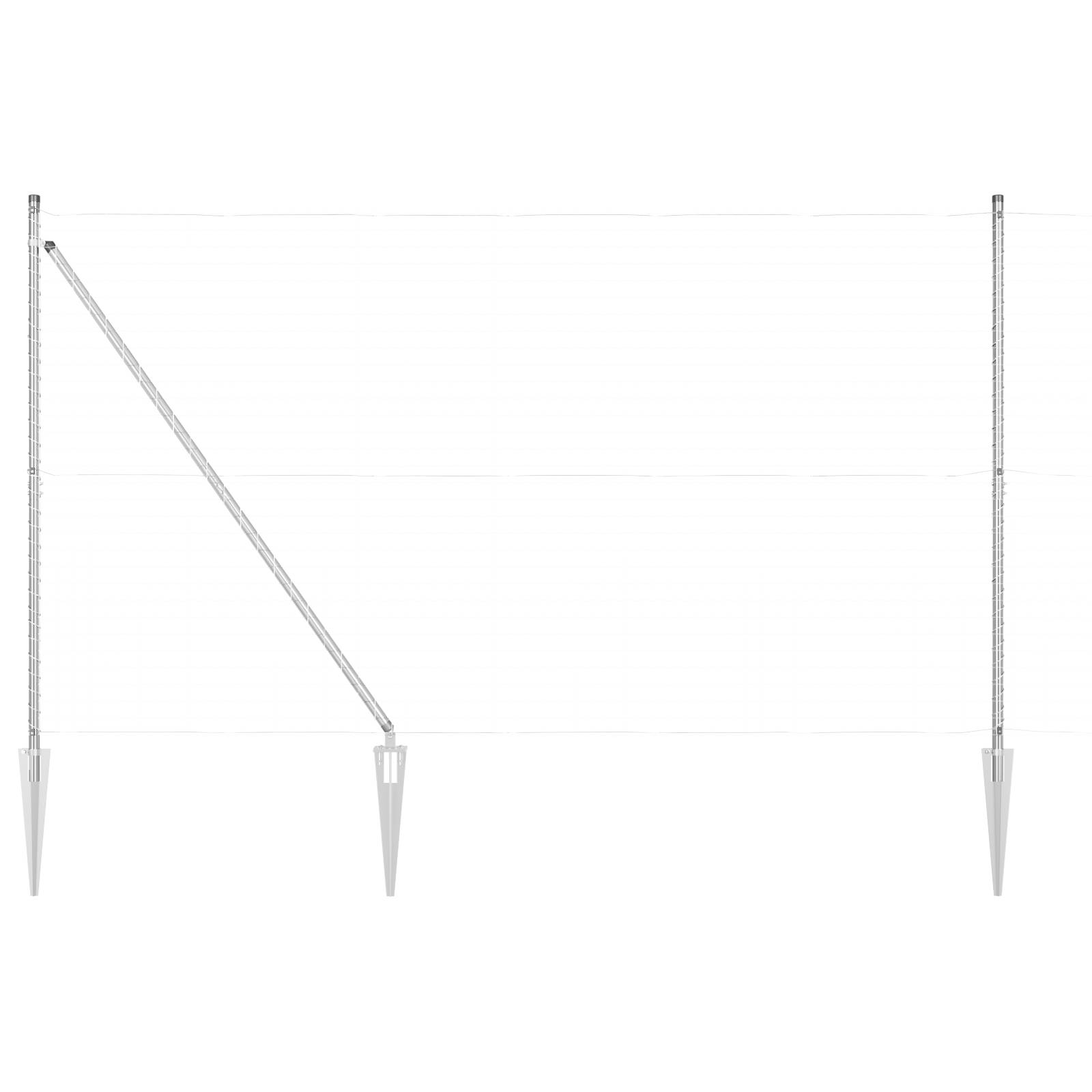 vidaXL Zaunpfosten mit Spitzen 52 Stk. Ø32 mm 170 cm Verzinkter Stahl