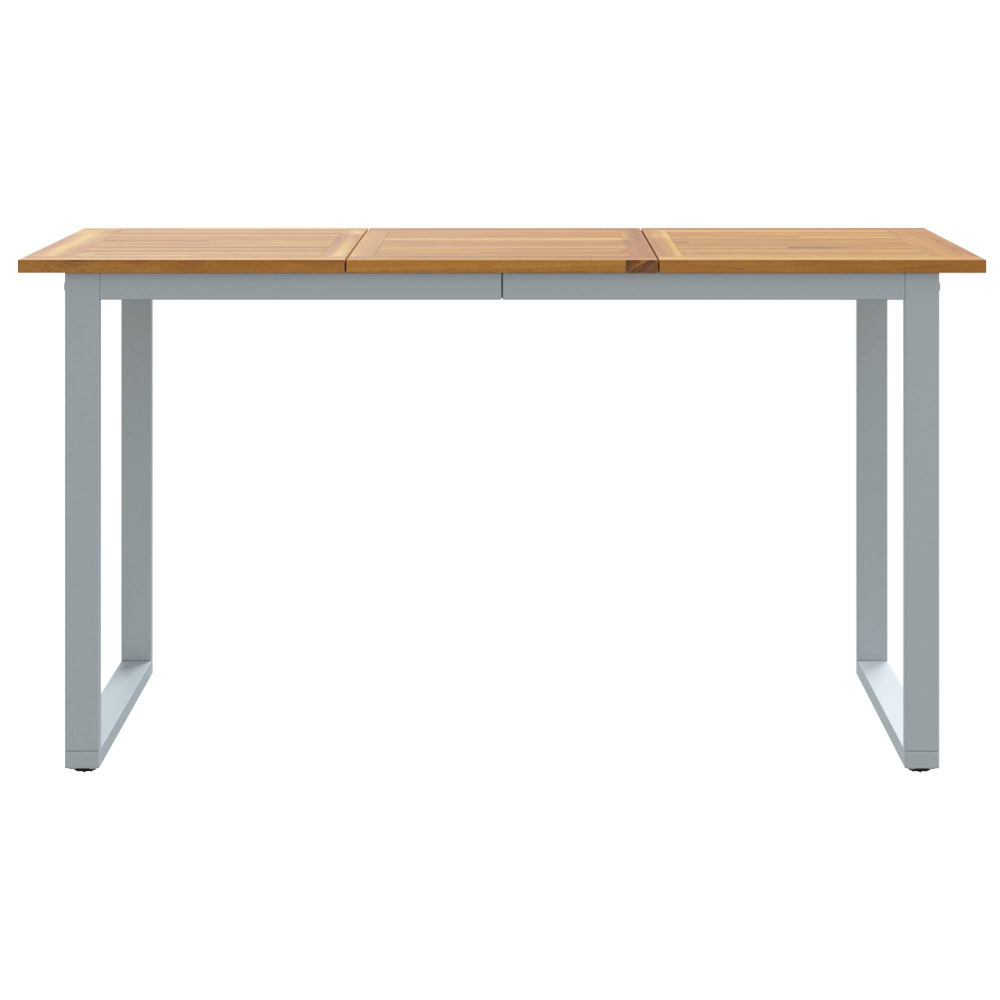 vidaXL Outdoor-Esstisch Grau 140x80x75 cm Stahl & Massivholz Akazie