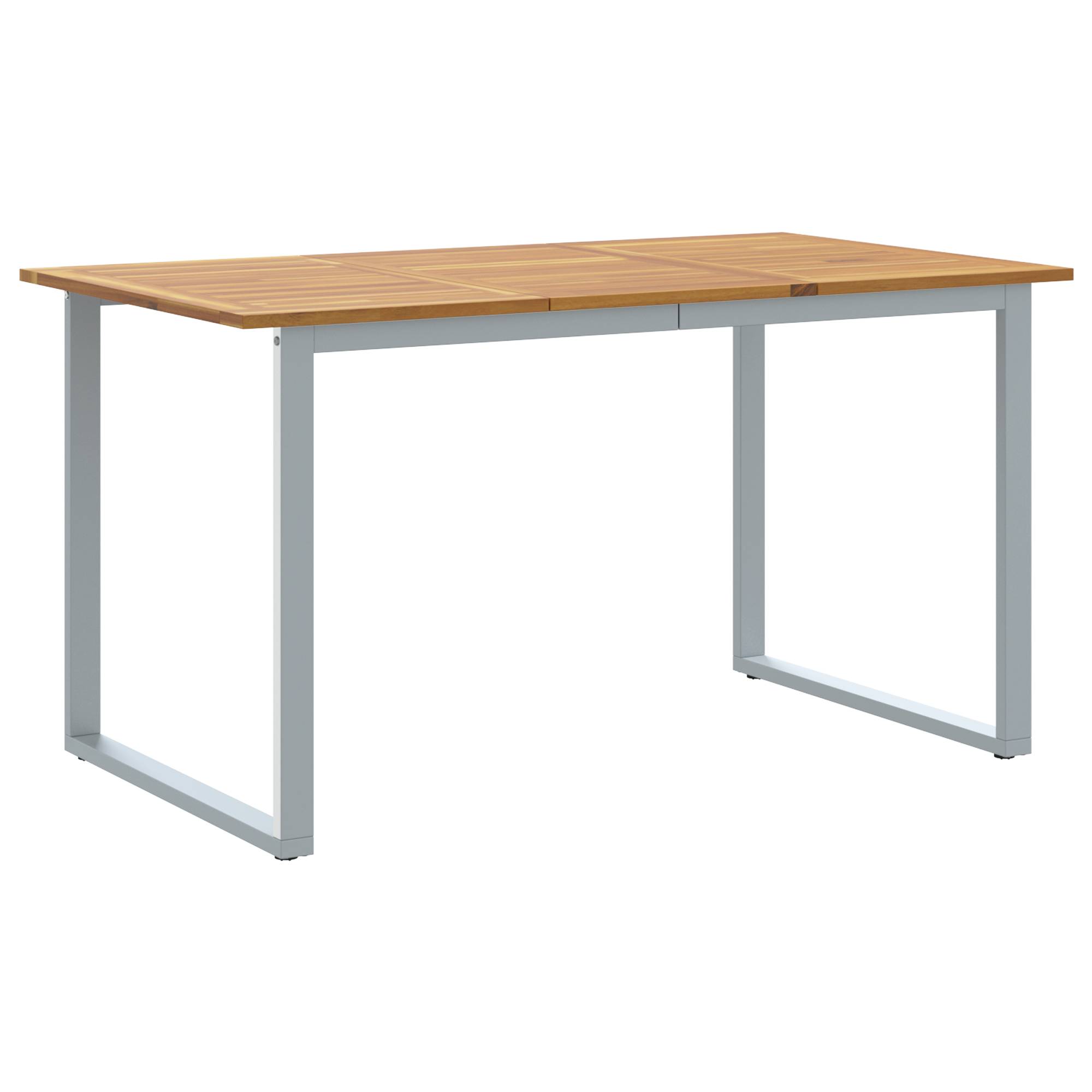 vidaXL Outdoor-Esstisch Grau 140x80x75 cm Stahl & Massivholz Akazie
