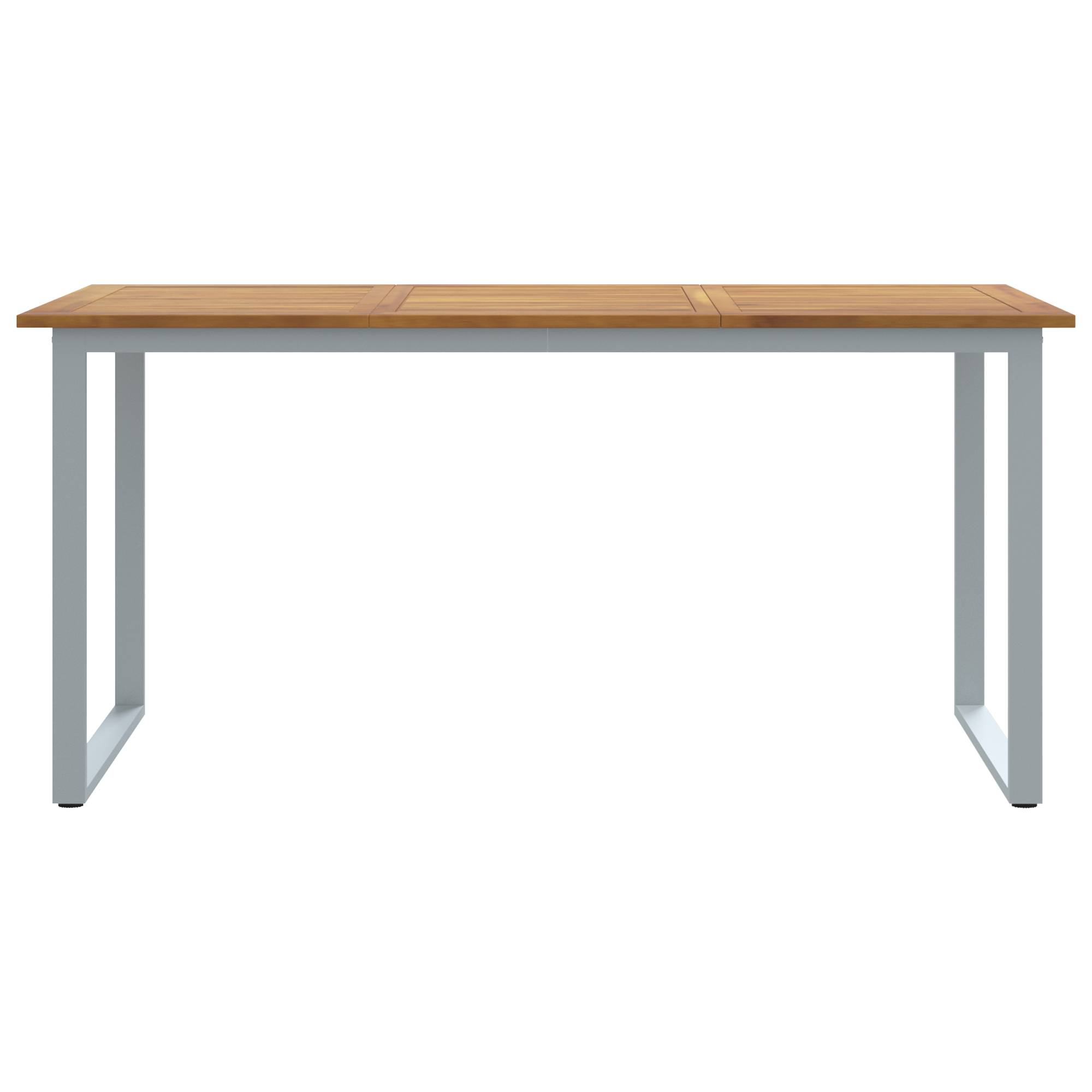 vidaXL Outdoor-Esstisch Grau 160x80x75 cm Stahl & Massivholz Akazie