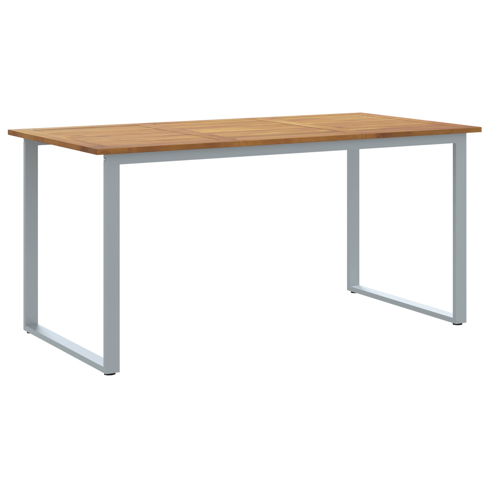vidaXL Outdoor-Esstisch Grau 160x80x75 cm Stahl & Massivholz Akazie