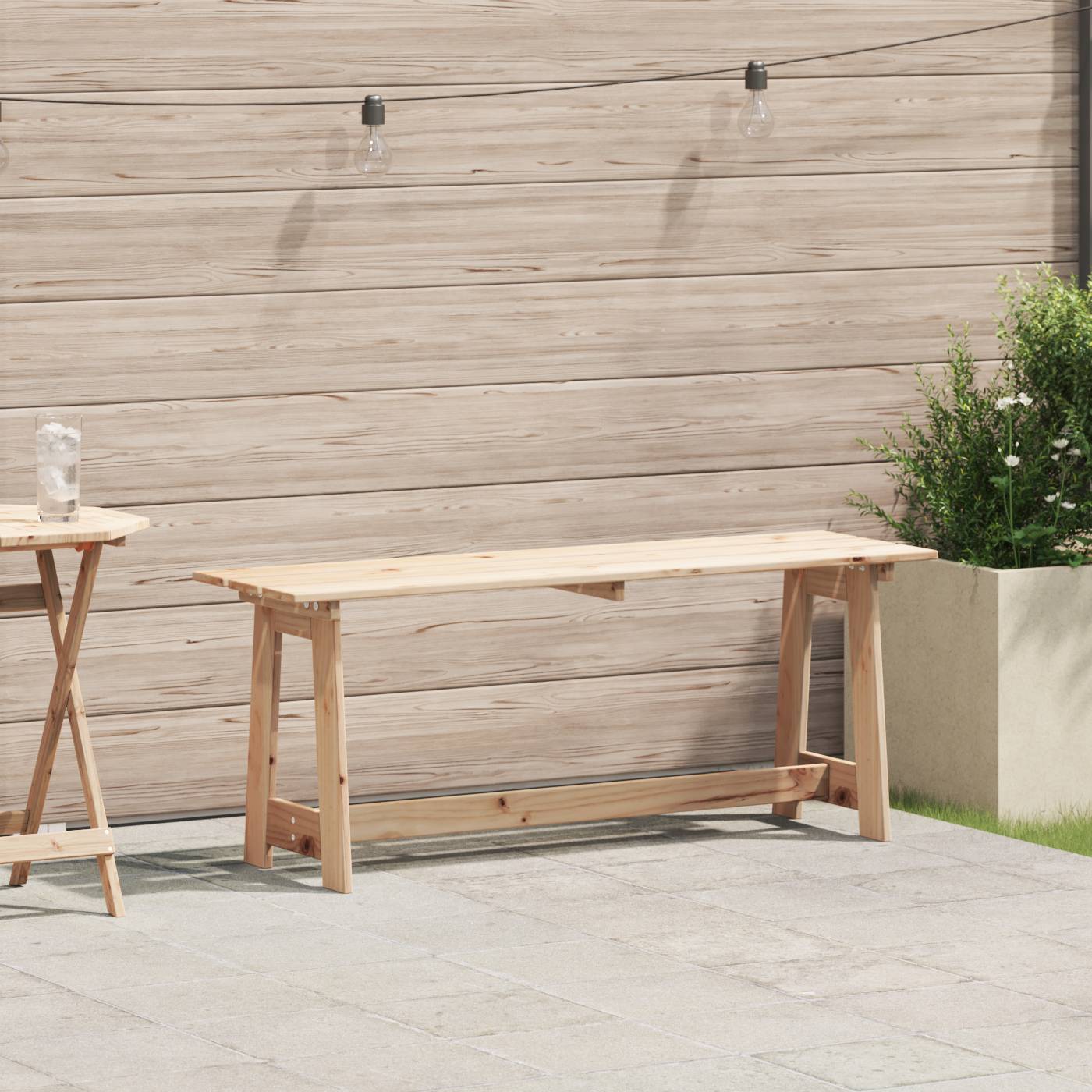 vidaXL Gartenbank 119x35x47 cm Massivholz Kiefer