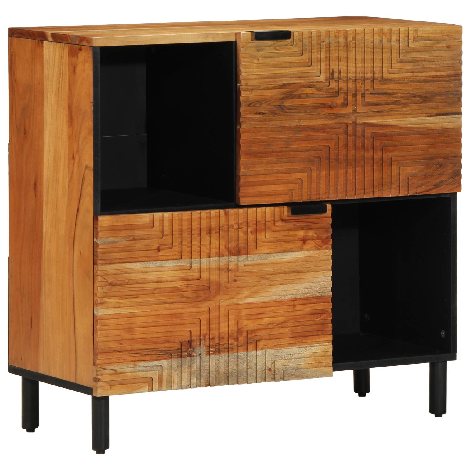 vidaXL Sideboard 80x33x75 cm Massivholz Akazie