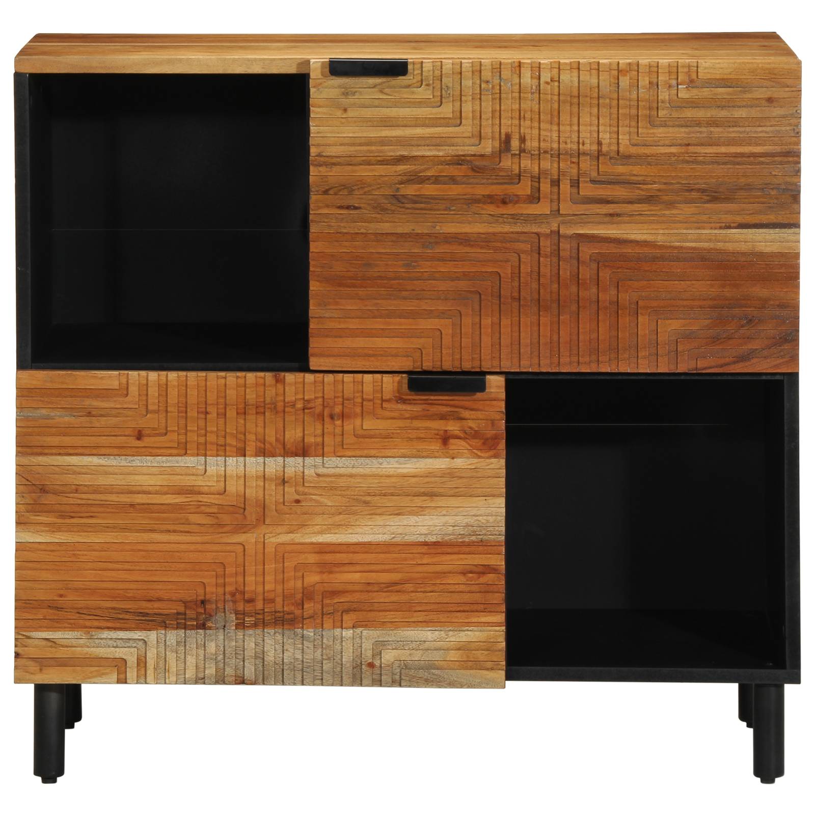 vidaXL Sideboard 80x33x75 cm Massivholz Akazie