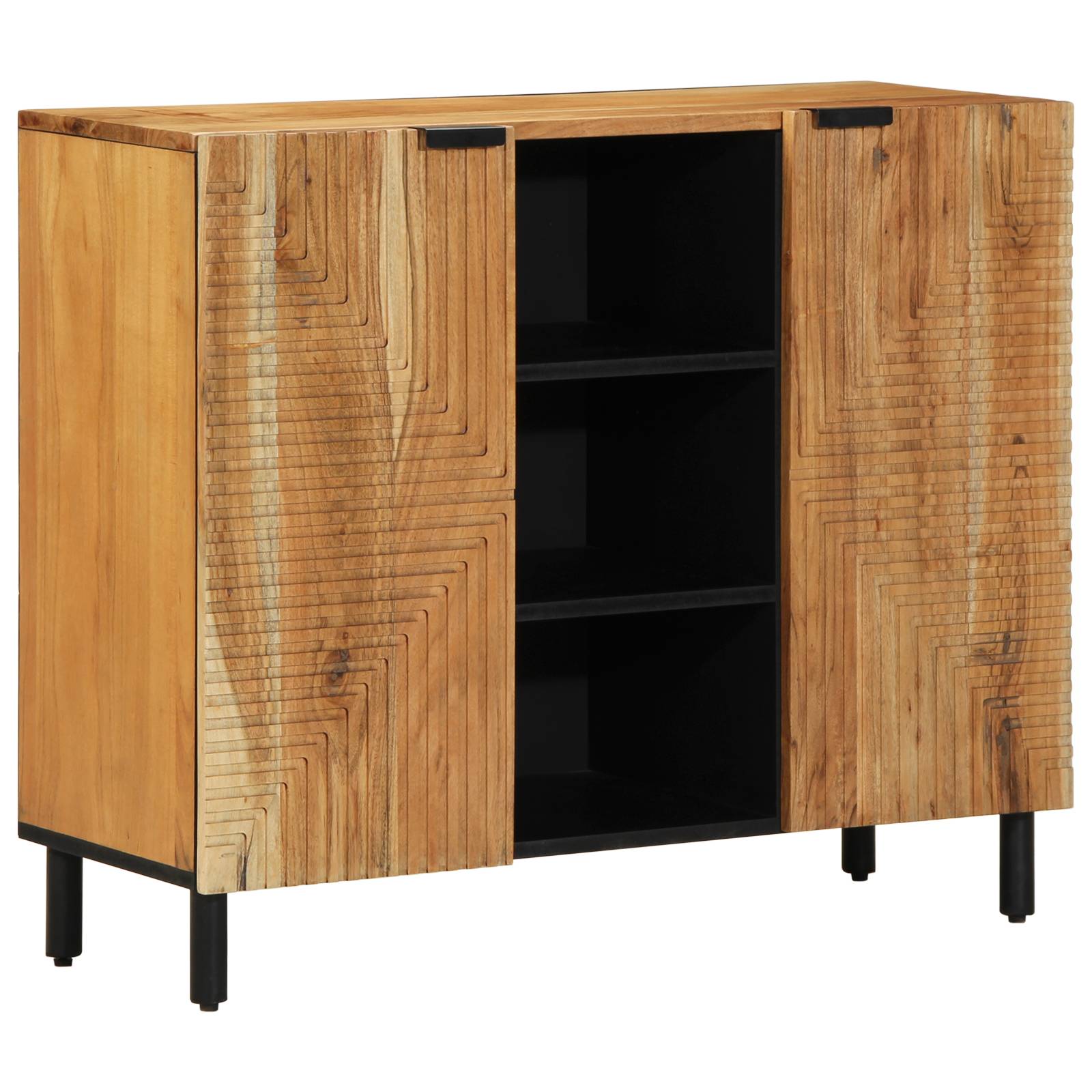 vidaXL Sideboard 90x33x75 cm Massivholz Akazie