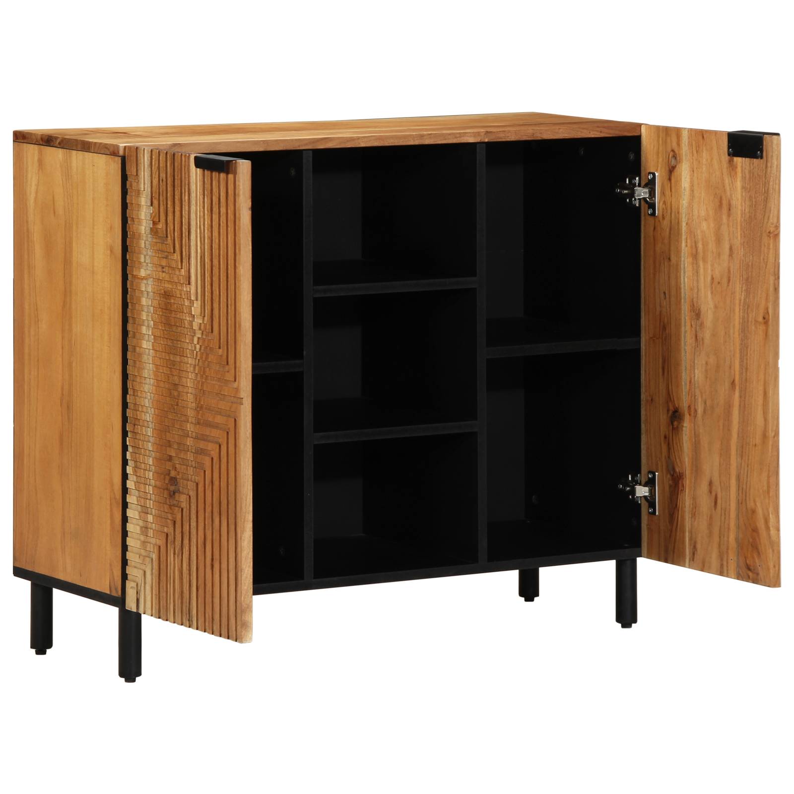vidaXL Sideboard 90x33x75 cm Massivholz Akazie