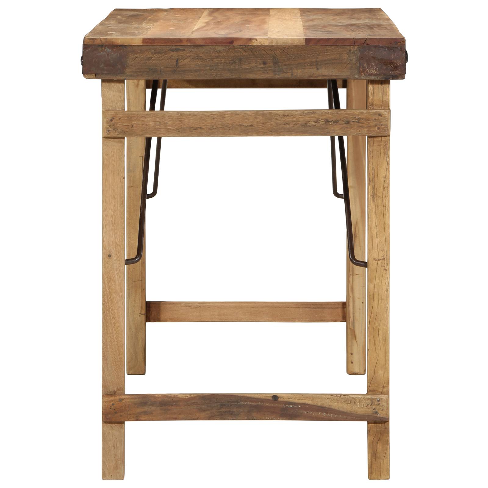 vidaXL Esstisch 110x55x76 cm Altholz Massiv