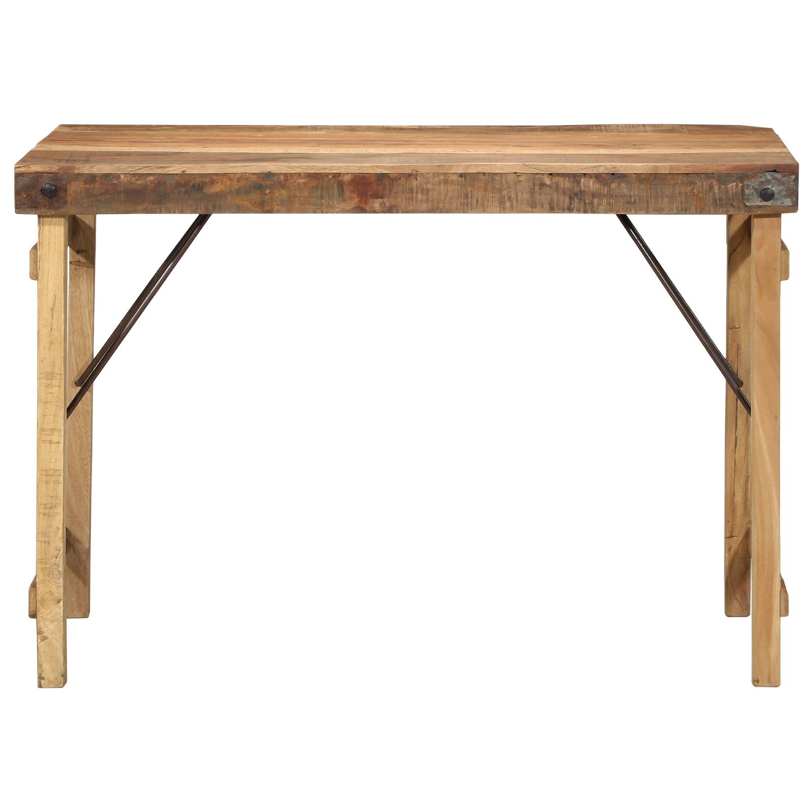 vidaXL Esstisch 110x55x76 cm Altholz Massiv