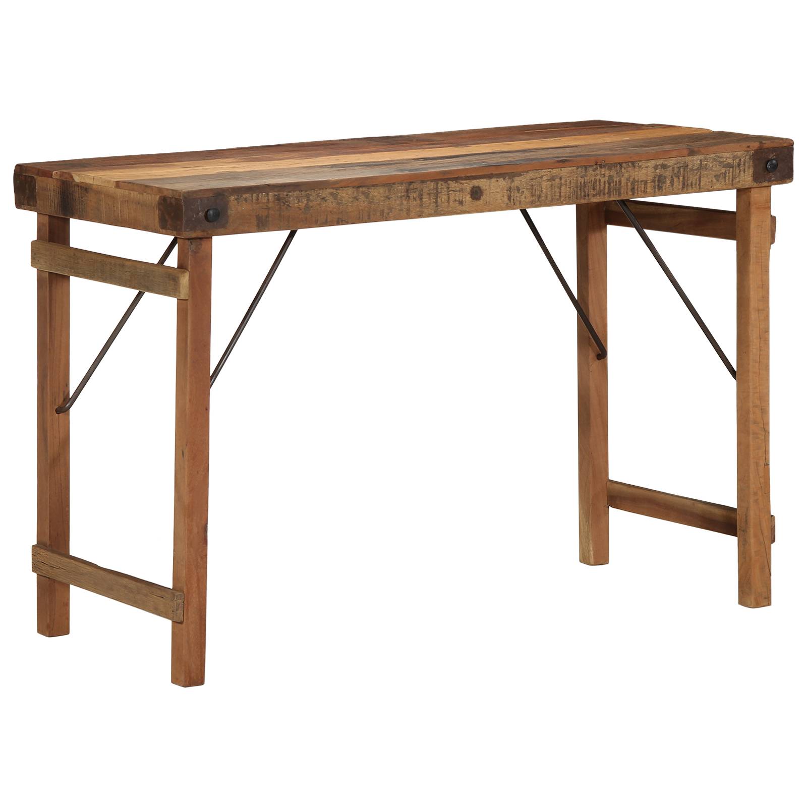 vidaXL Esstisch 110x55x76 cm Altholz Massiv