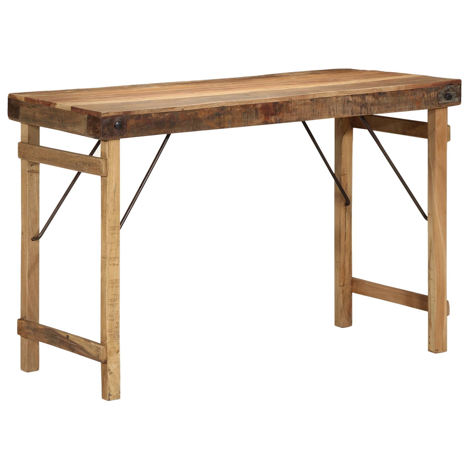 vidaXL Esstisch 110x55x76 cm Altholz Massiv