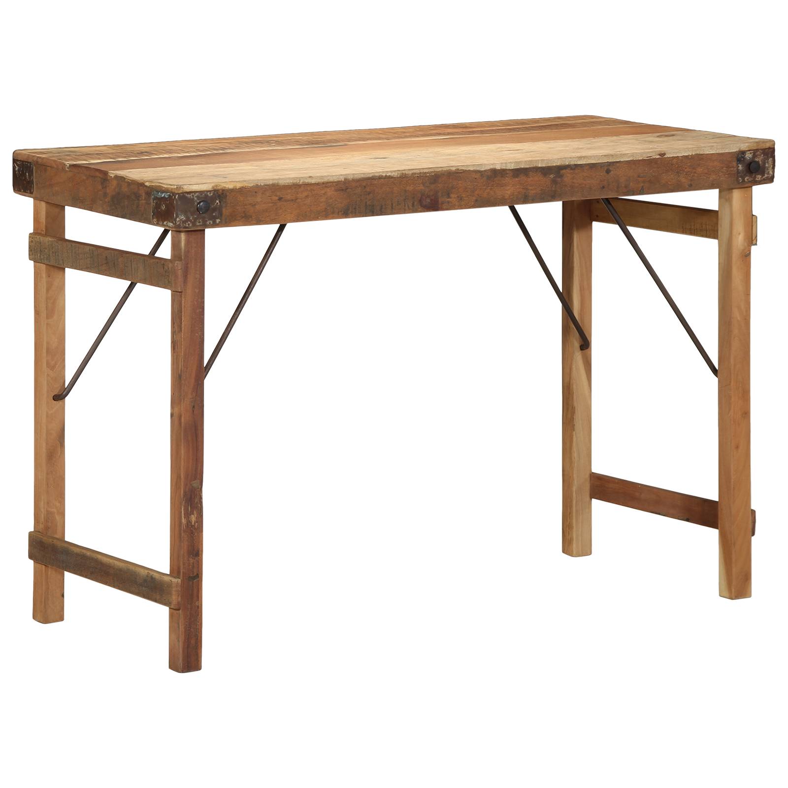 vidaXL Esstisch 110x55x76 cm Altholz Massiv
