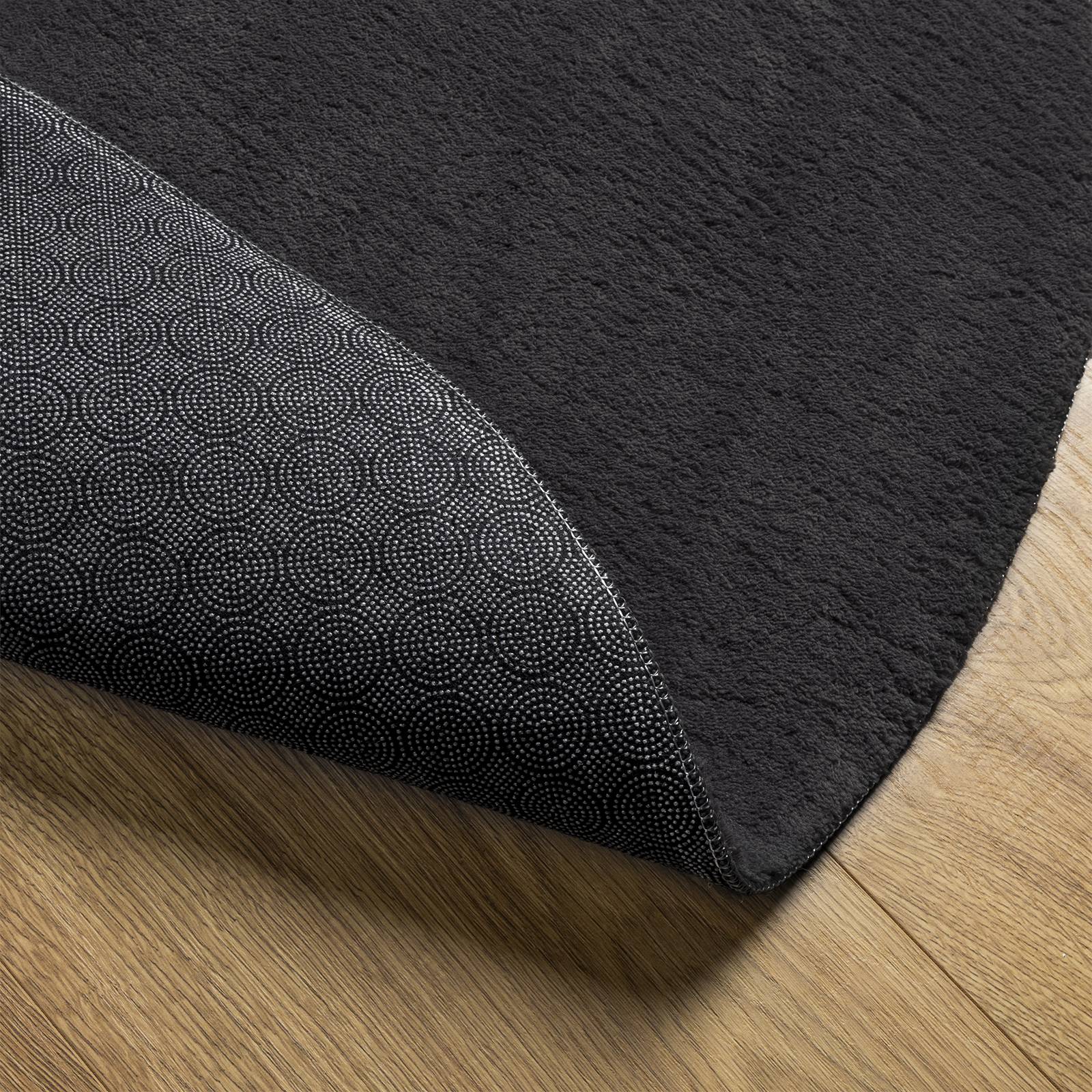 vidaXL Teppich "HUARTE" in Schwarz, 80x150 cm, oval