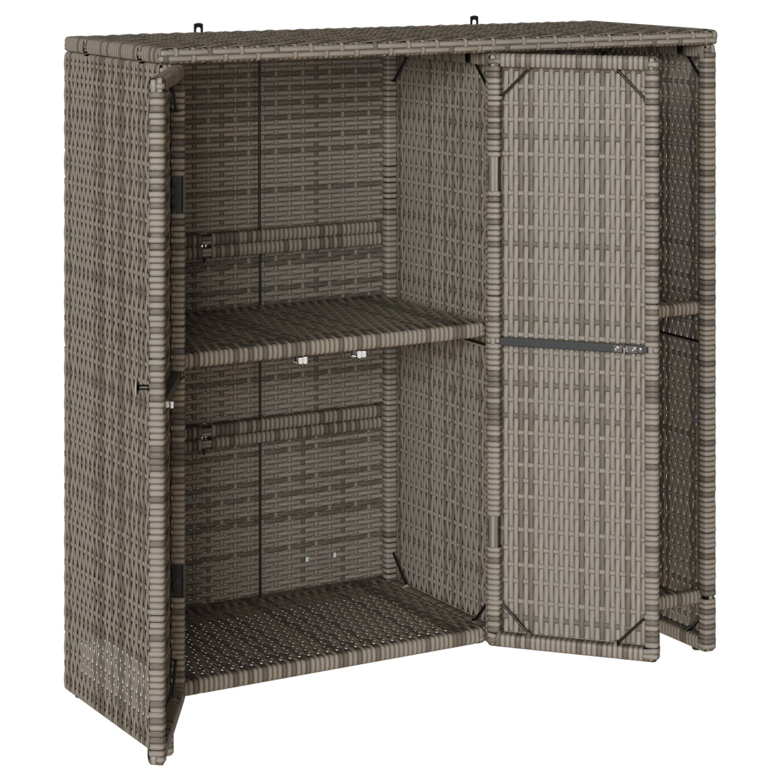 vidaXL Beistellschrank Grau 100x36x102 cm Rattan
