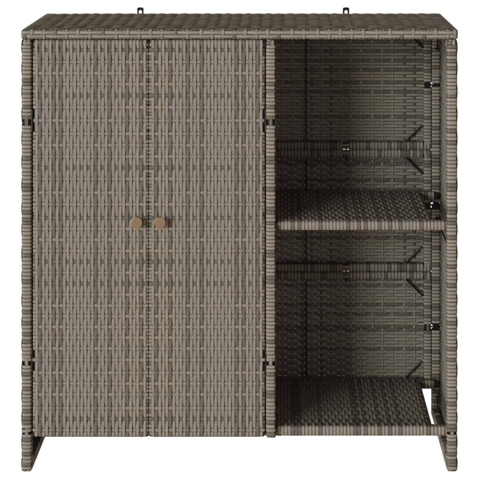 vidaXL Beistellschrank Grau 100x36x102 cm Rattan